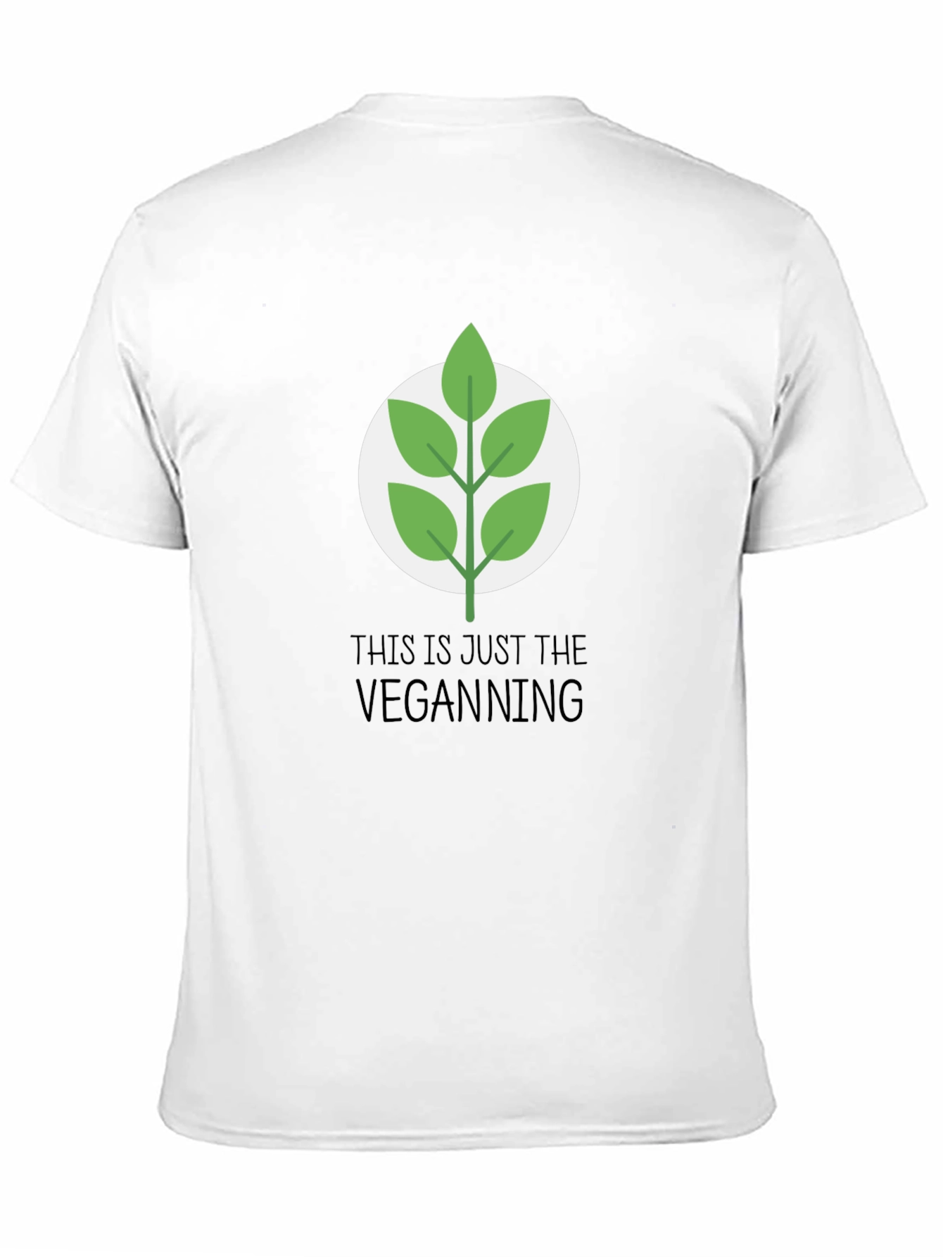 Vegan Leaf Graphic Tee - Casual Black T-Shirt