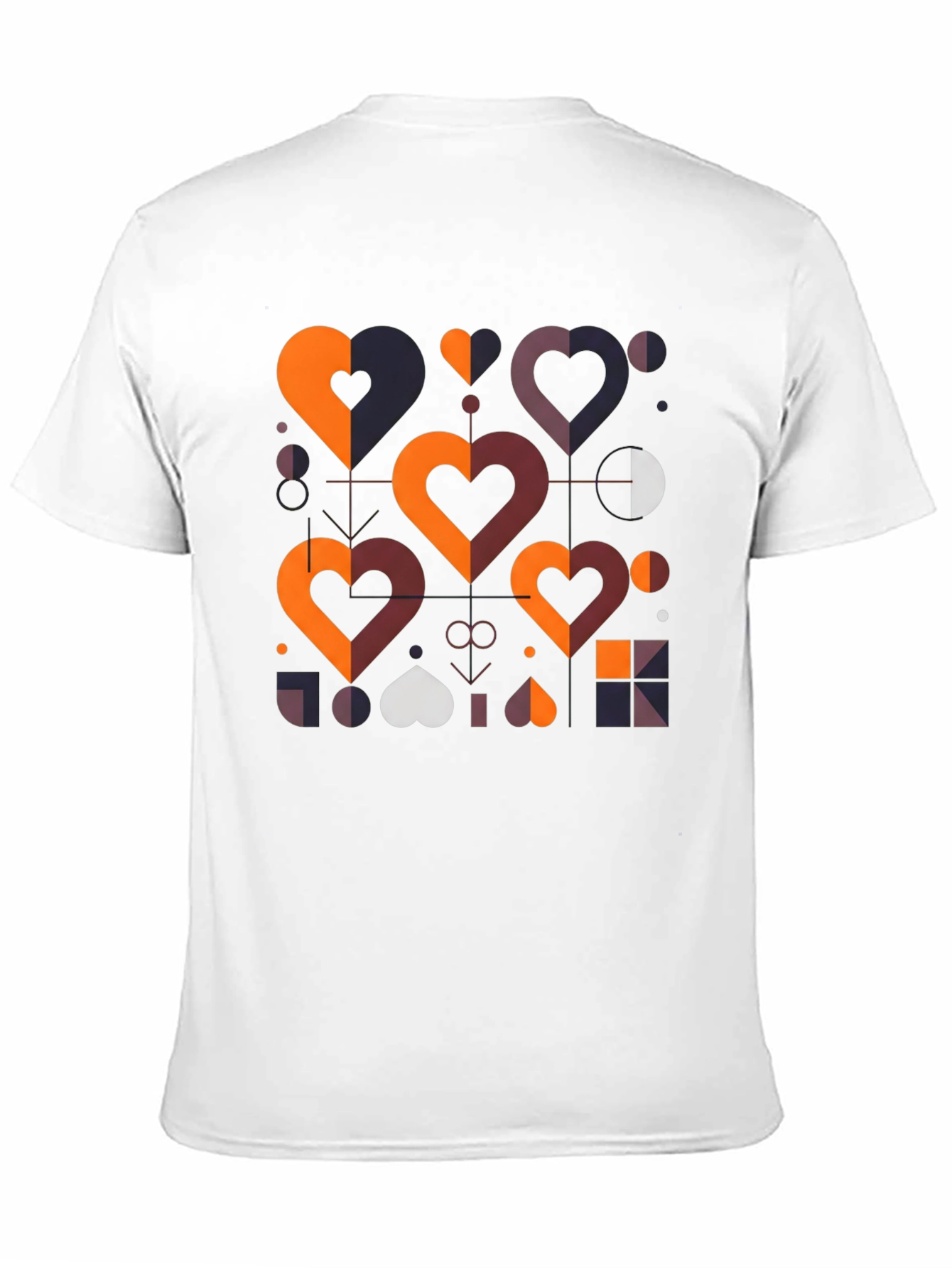 Geometric Hearts Graphic Tee - Modern Style