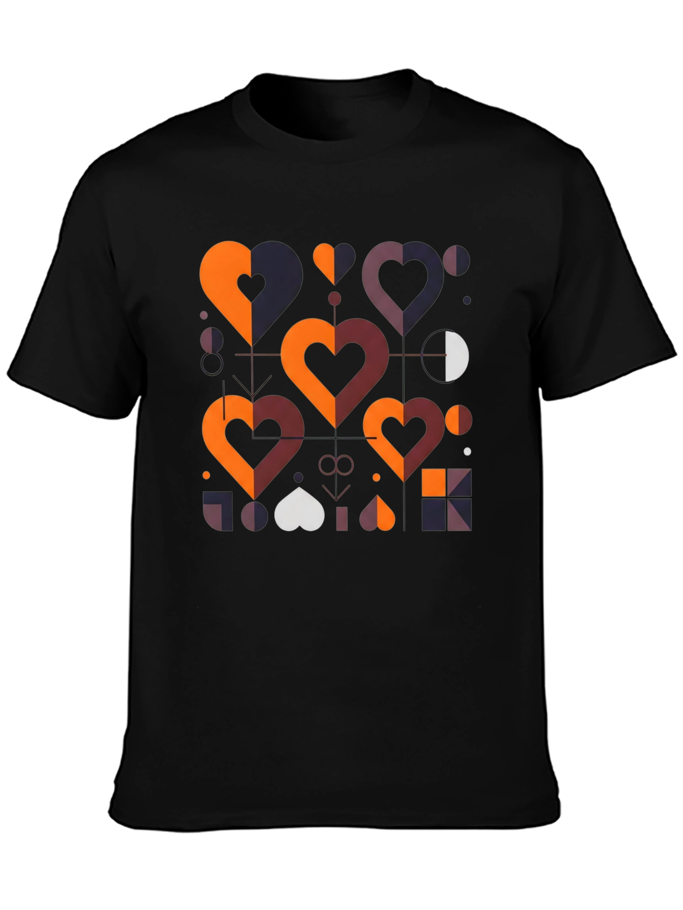 Geometric Hearts Graphic Tee - Modern Style