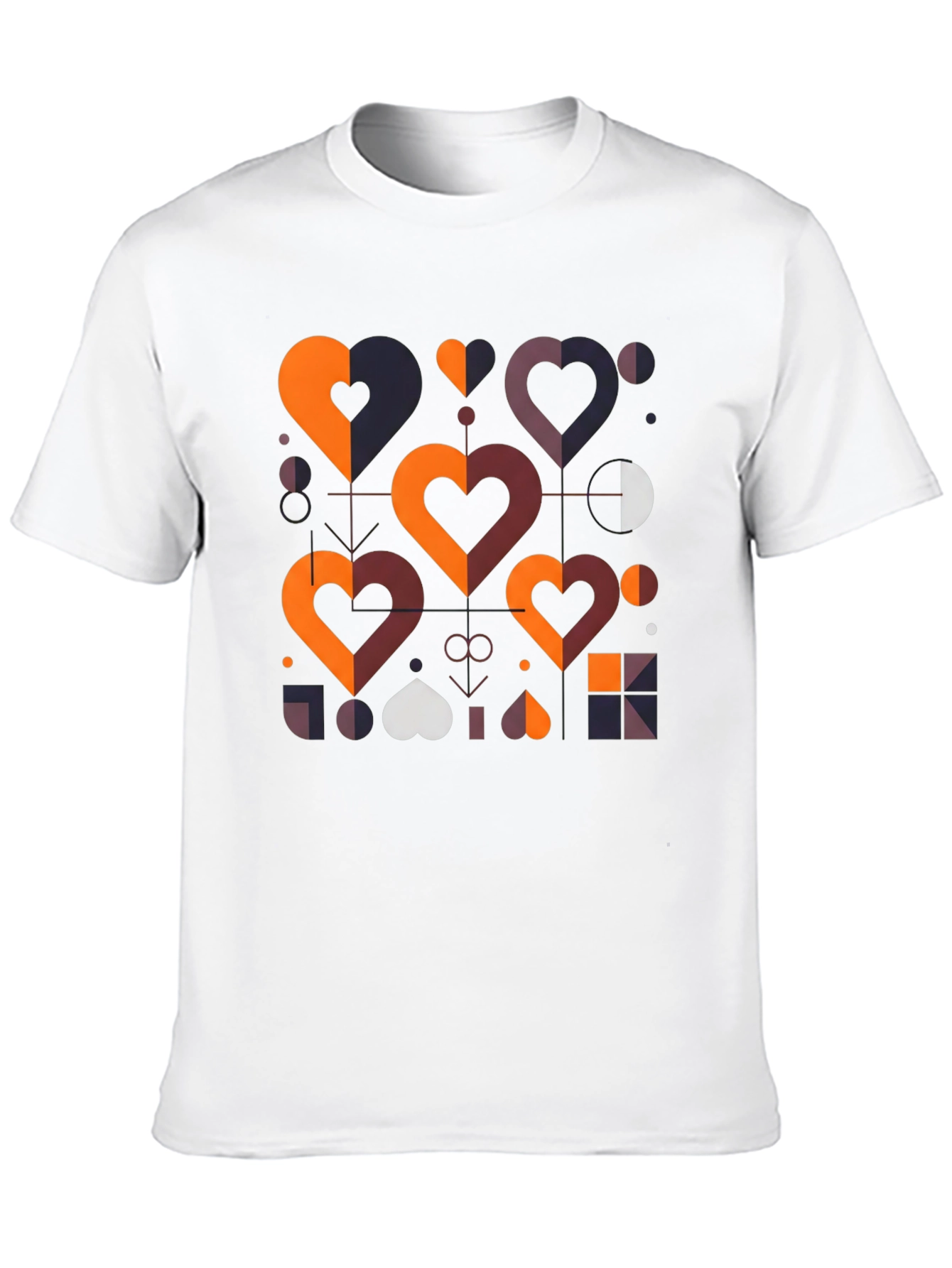 Geometric Hearts Graphic Tee - Modern Style