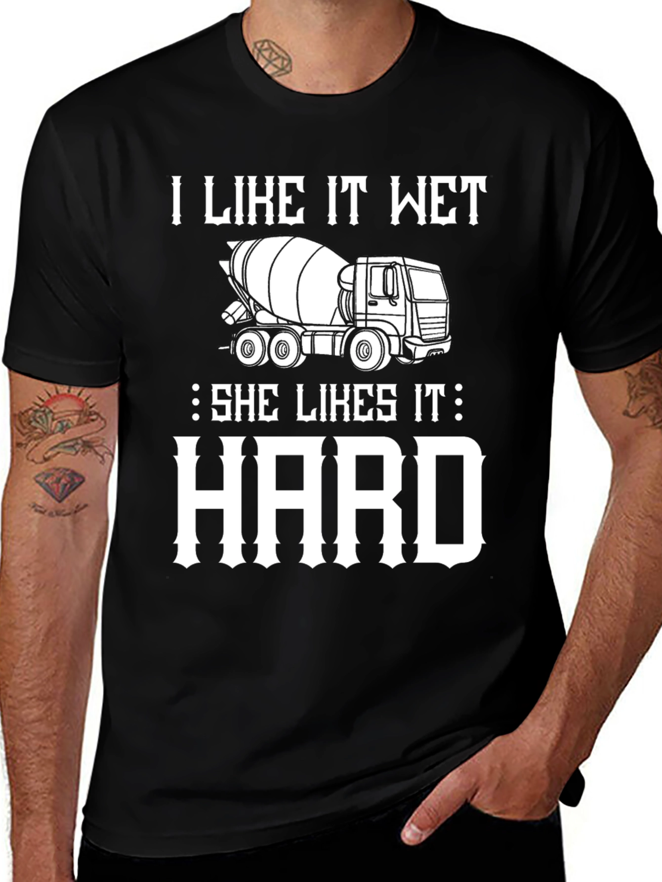I Like It Wet Cement Truck Graphic T-Shirt
