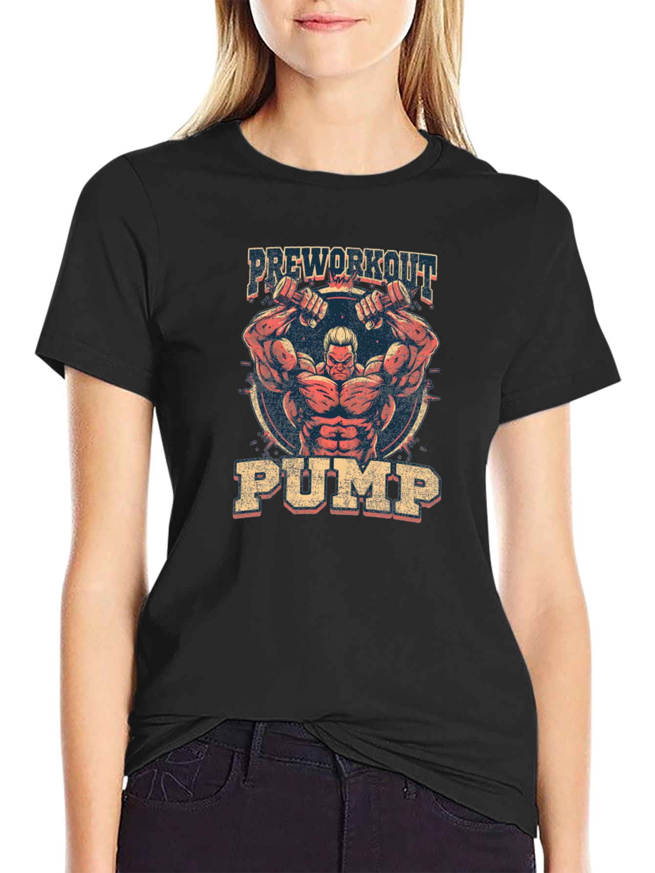 Preworkout Pump Black Graphic T-Shirt Gym Fitness