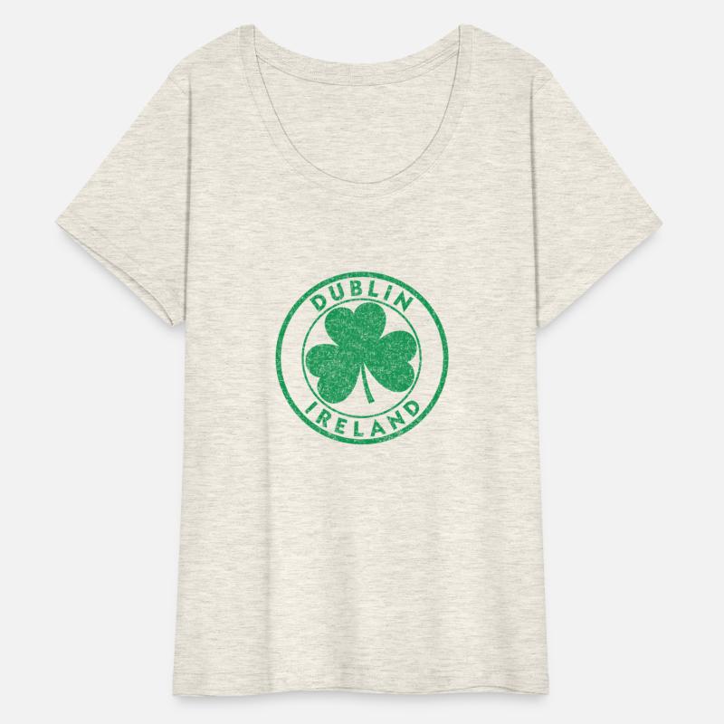 Dublin Ireland Shamrock Sign Distressed Green