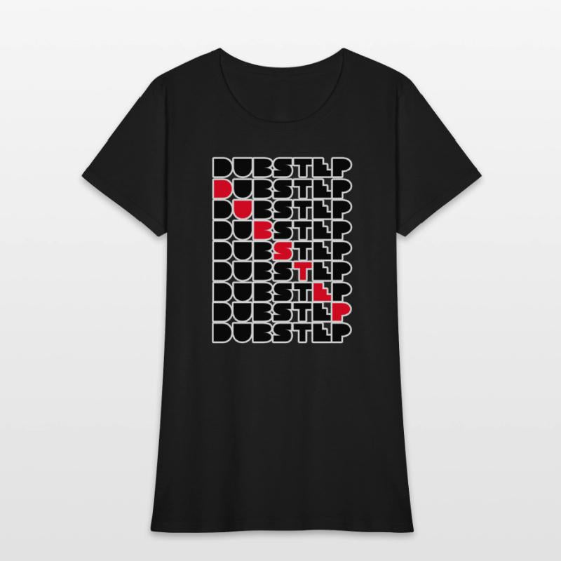 Dubstep Music Logo Stacked Word Wall Red Black Des