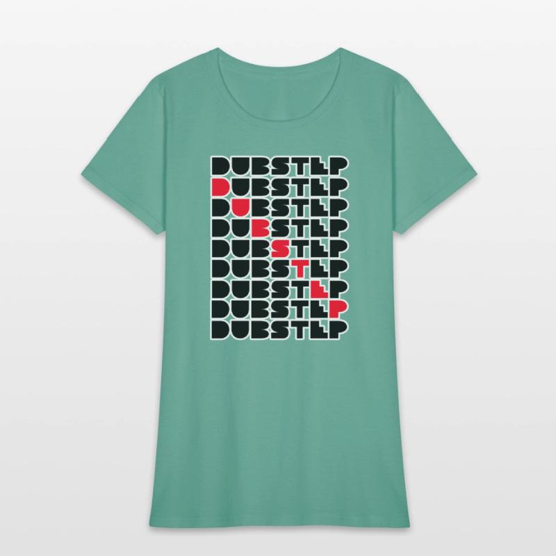 Dubstep Music Logo Stacked Word Wall Red Black Des