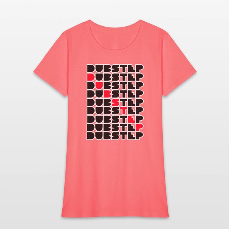 Dubstep Music Logo Stacked Word Wall Red Black Des