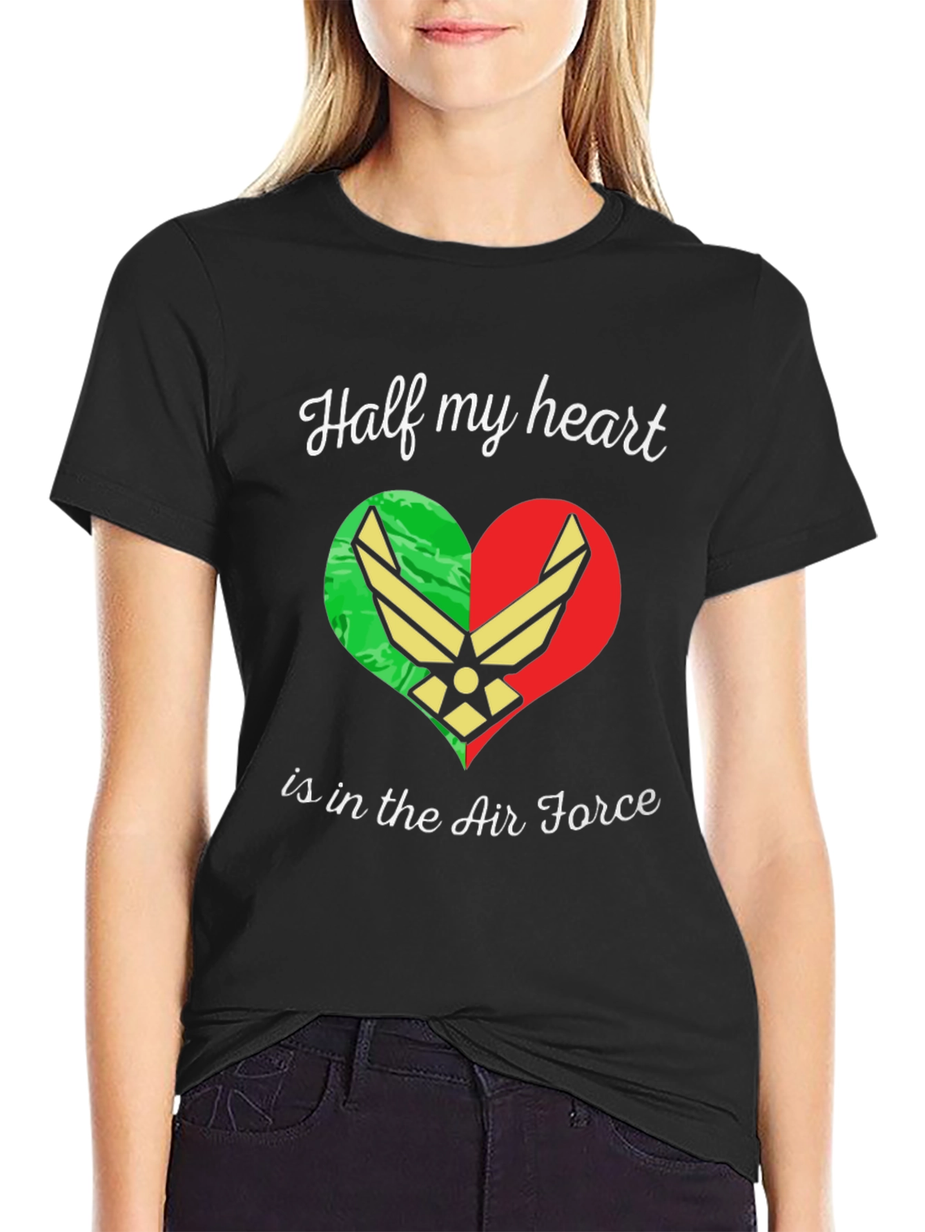 Air Force Heart T-Shirt Patriotic Tee