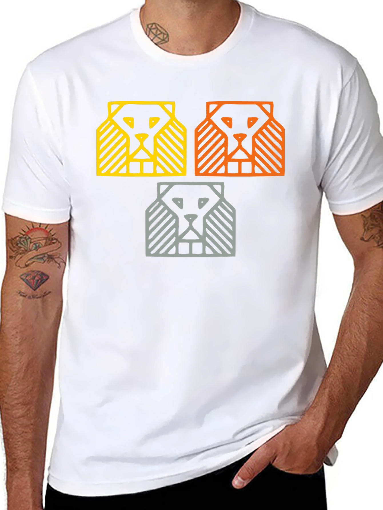 Abstract Lion Graphic Tee