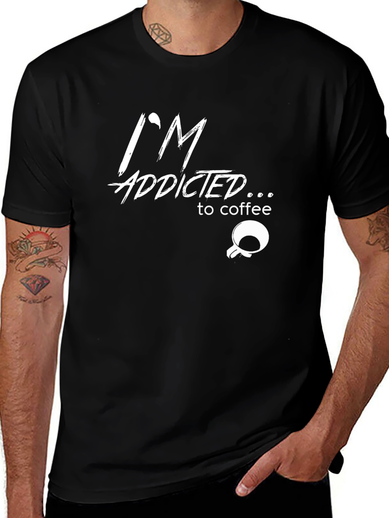 Im Addicted to Coffee T-Shirt Black