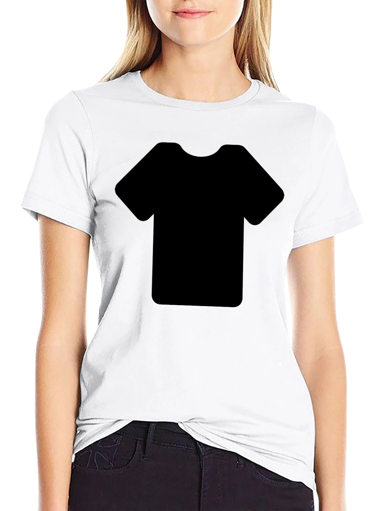 Plain Black Crew Neck Short Sleeve T-Shirt