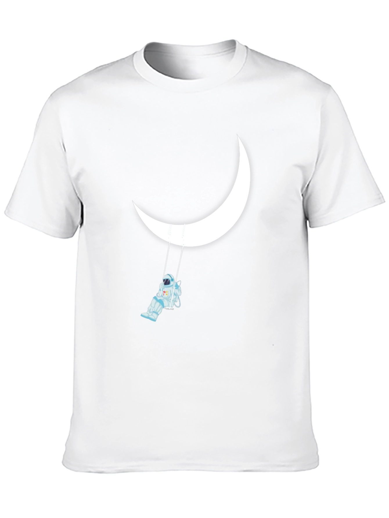 Astronaut on Moon Swing Black Graphic Tee