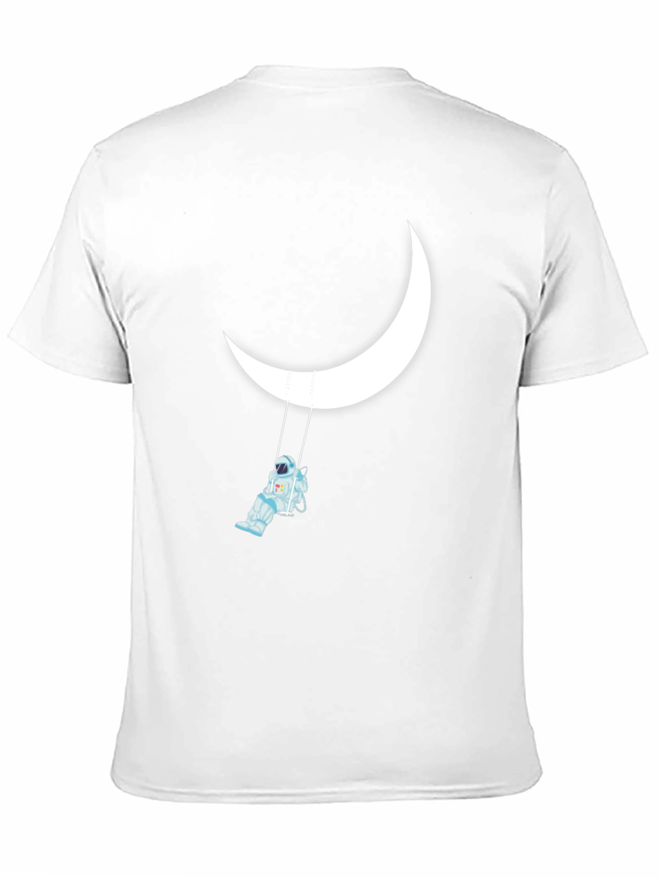 Astronaut on Moon Swing Black Graphic Tee