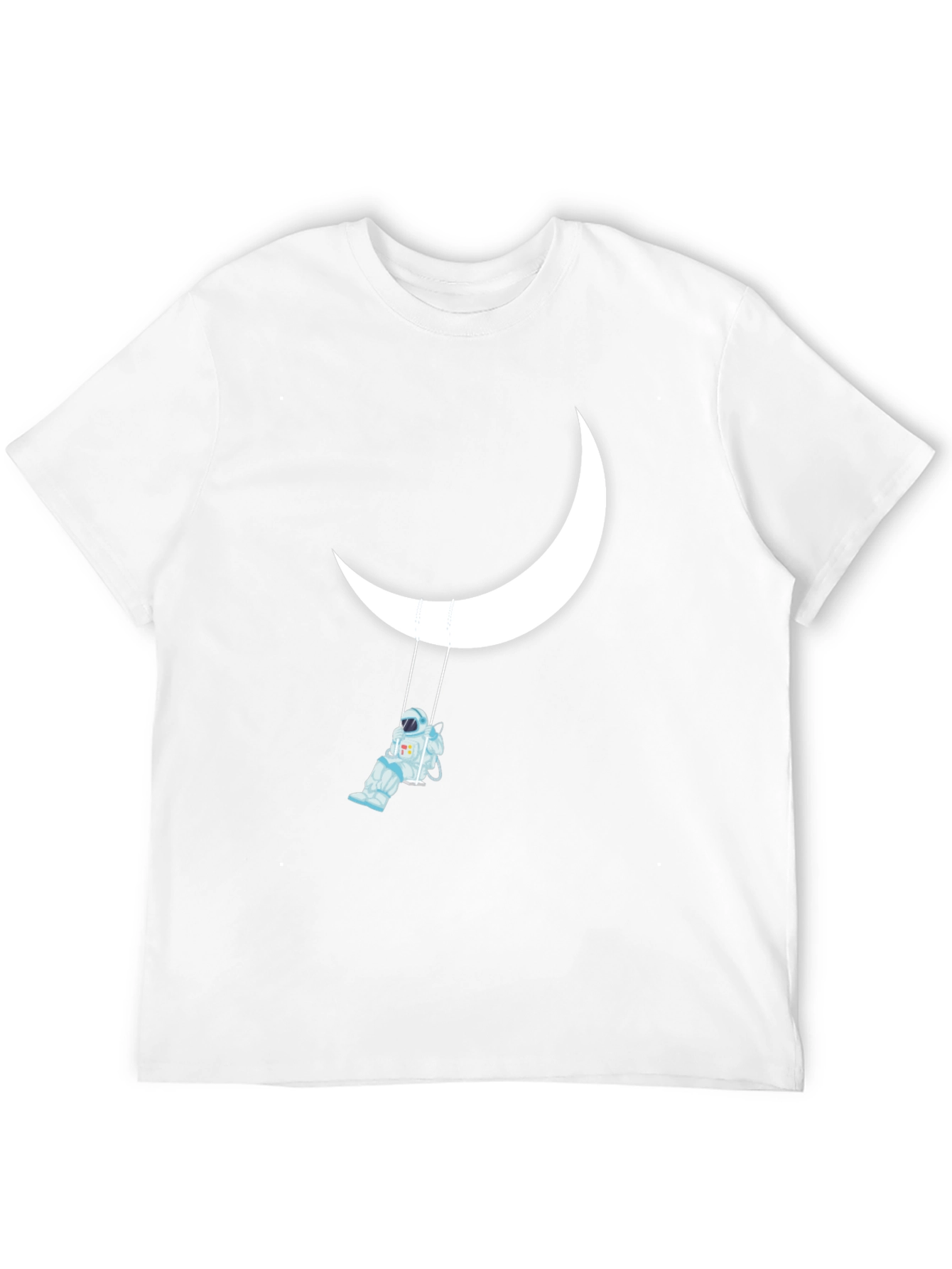Astronaut on Moon Swing Black Graphic Tee