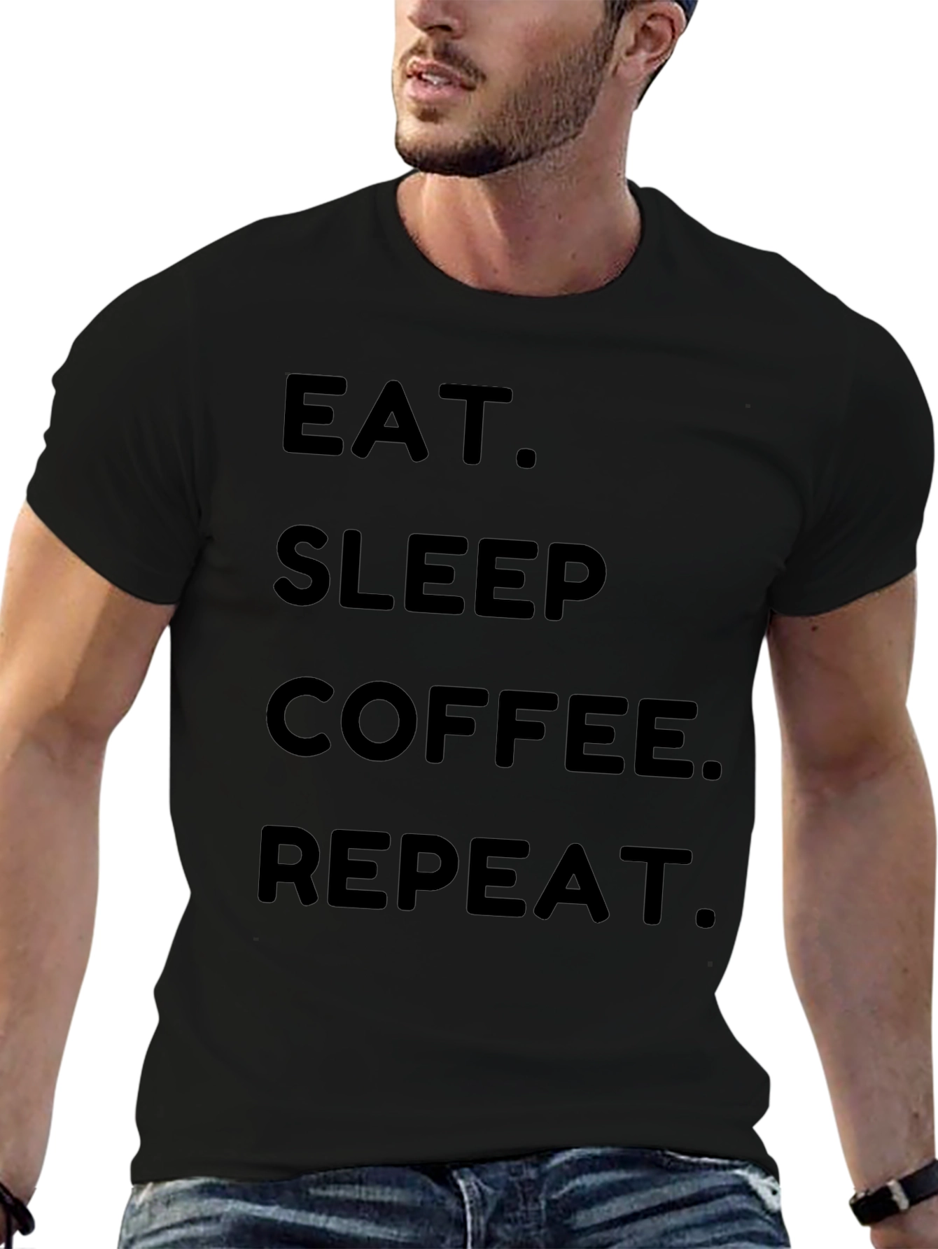 Eat Sleep Coffee Repeat Black T-Shirt
