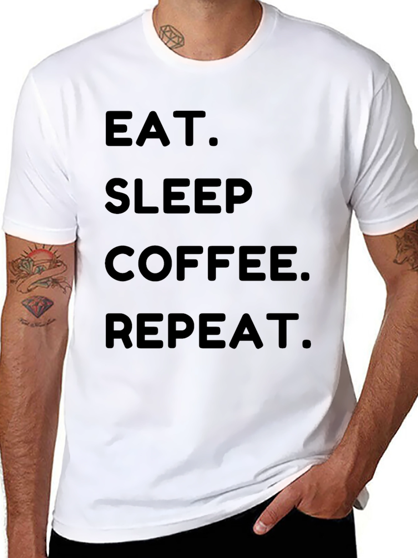 Eat Sleep Coffee Repeat Black T-Shirt