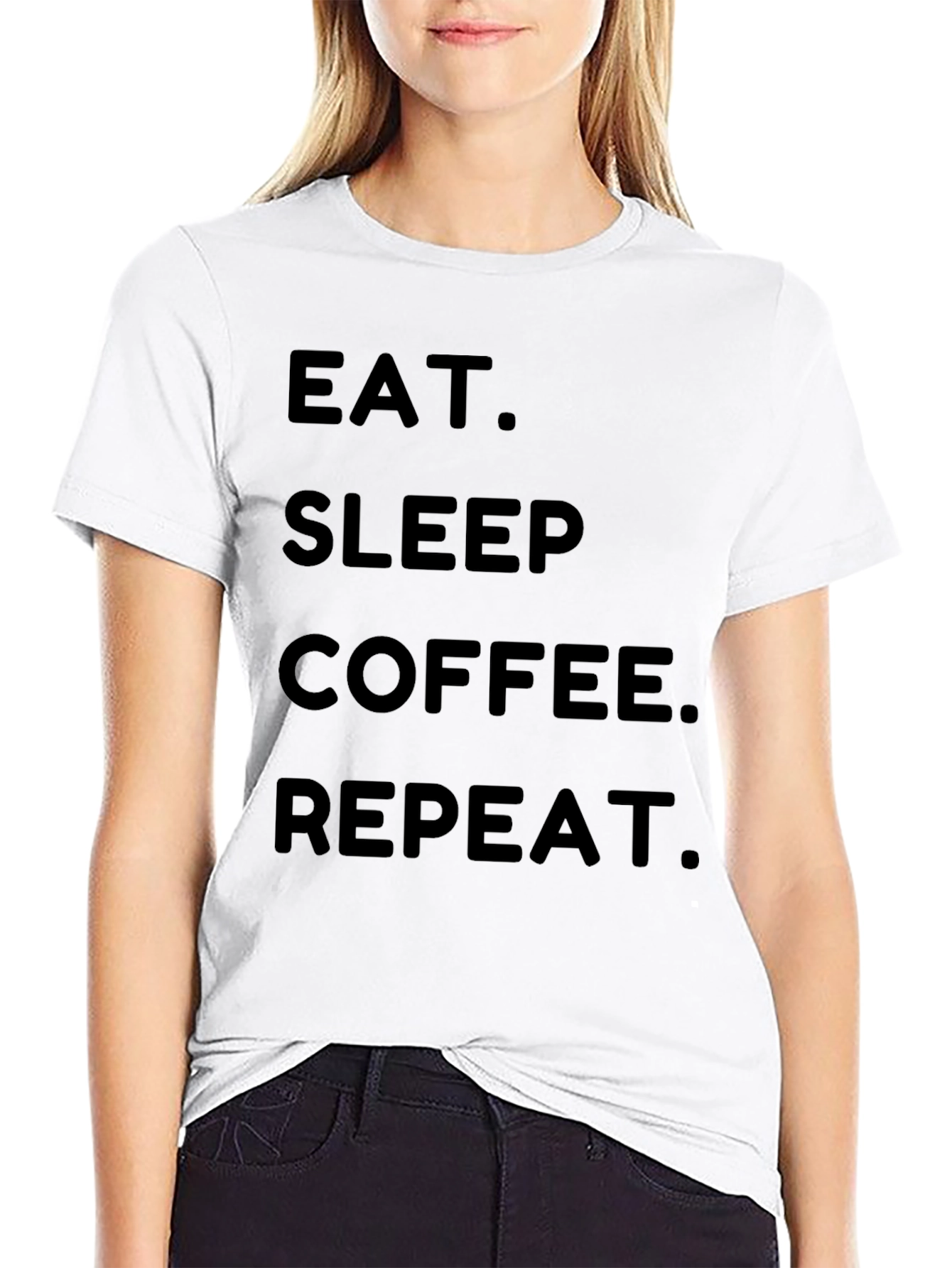 Eat Sleep Coffee Repeat Black T-Shirt