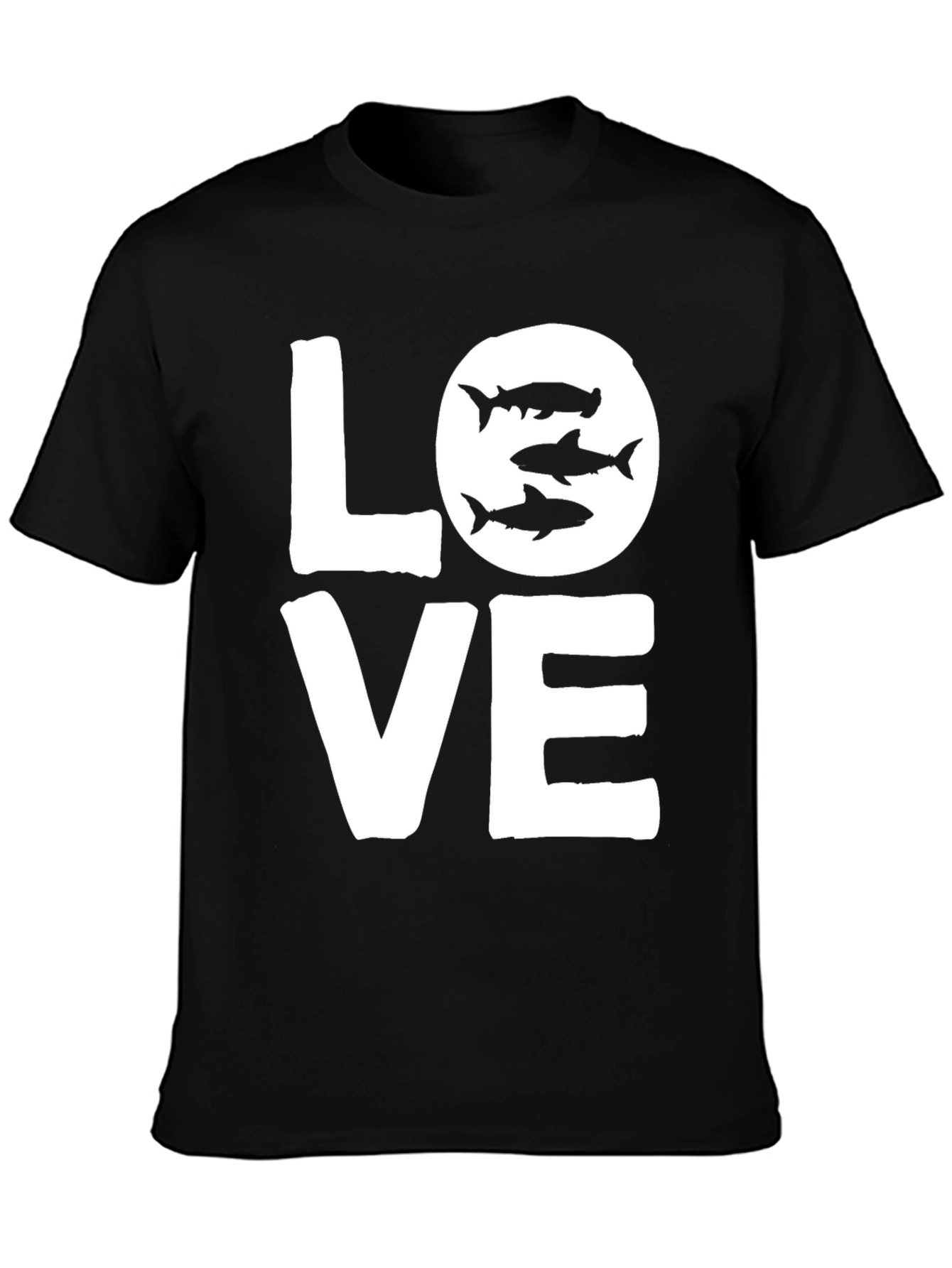 Love Sharks Black T-Shirt