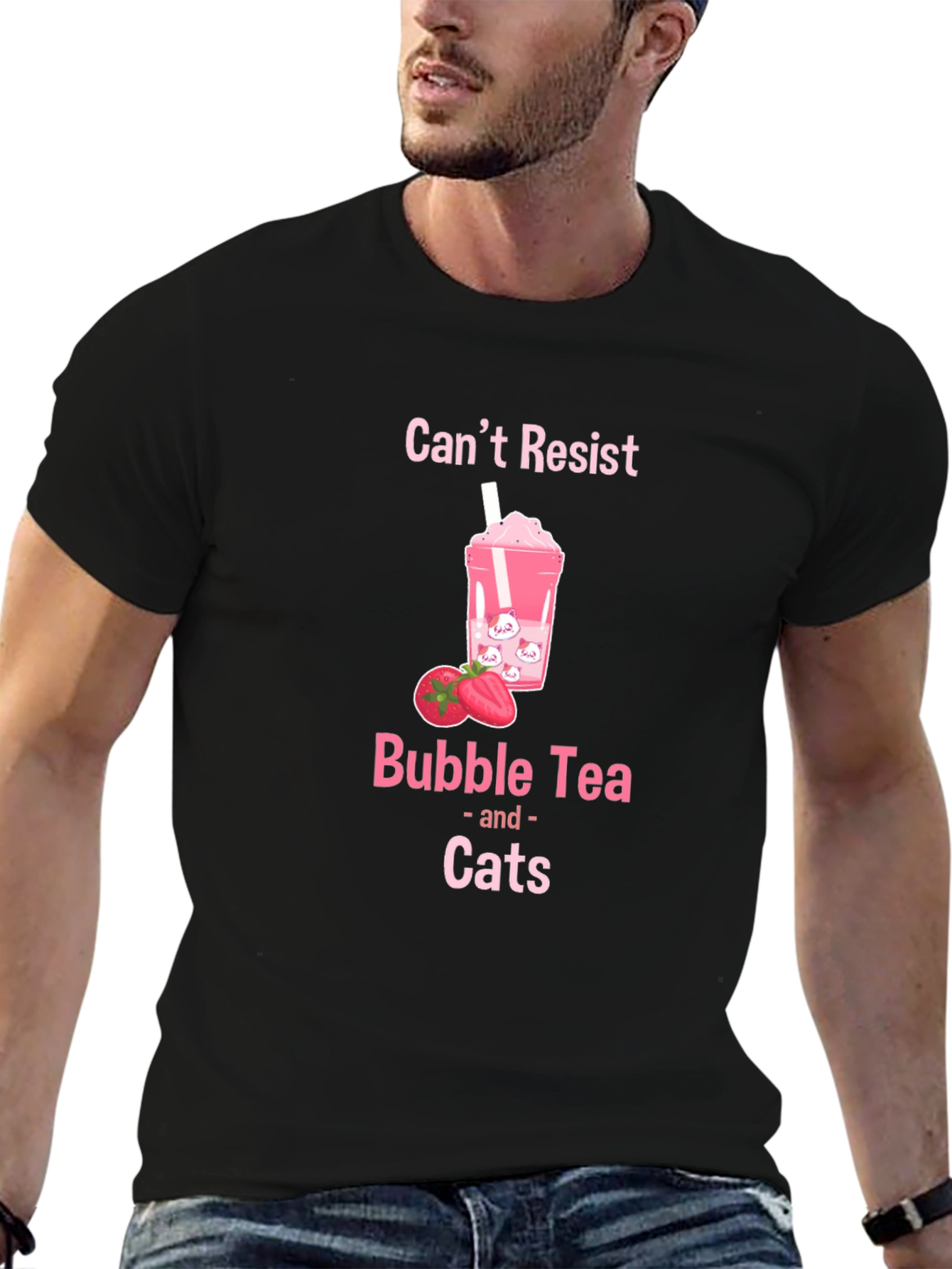 Cant Resist Bubble Tea & Cats T-Shirt