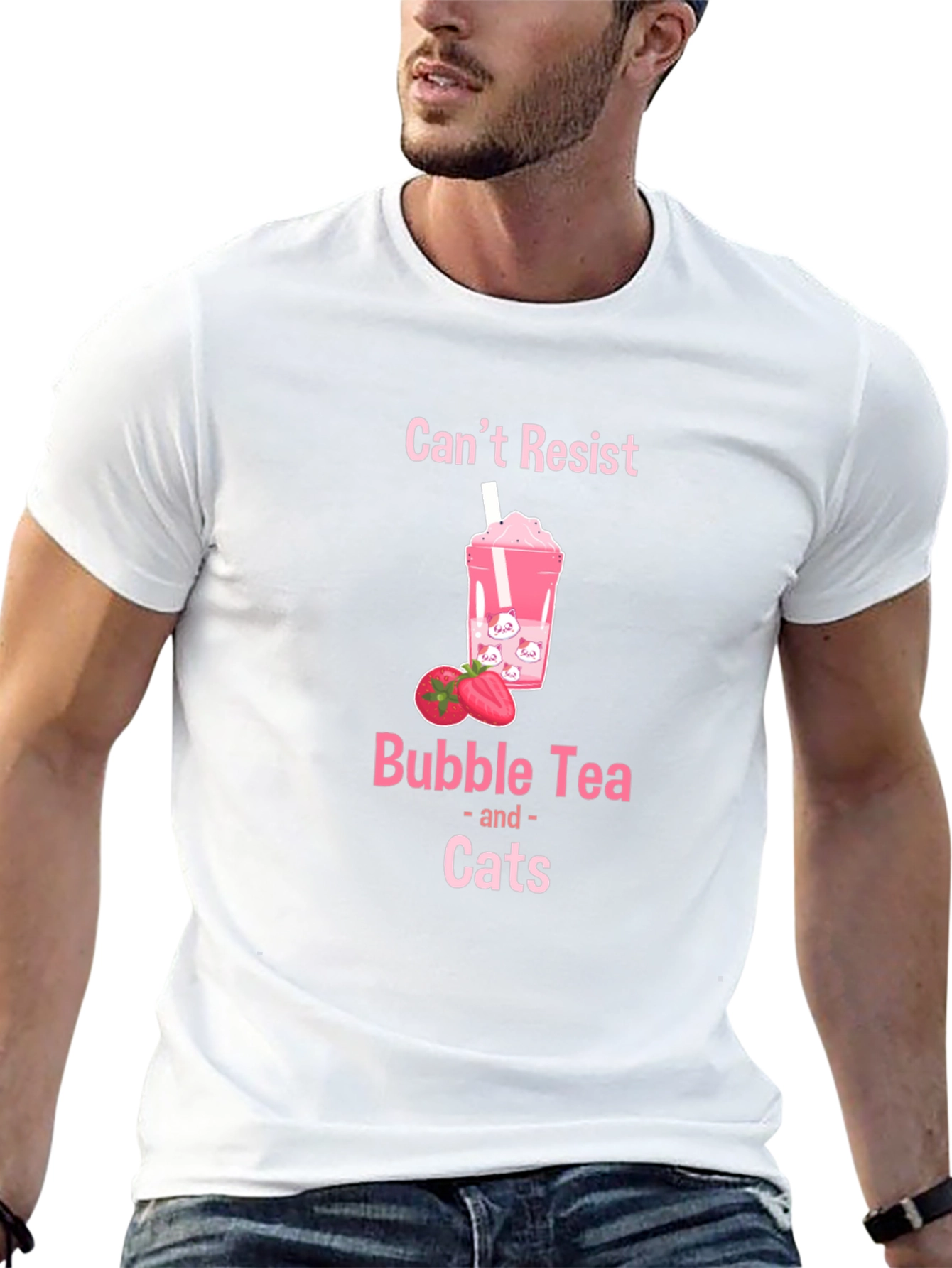 Cant Resist Bubble Tea & Cats T-Shirt