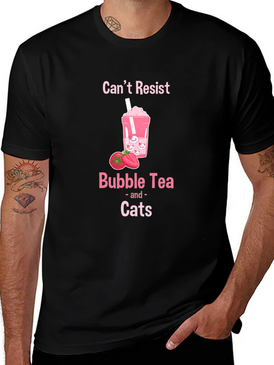 Cant Resist Bubble Tea & Cats T-Shirt