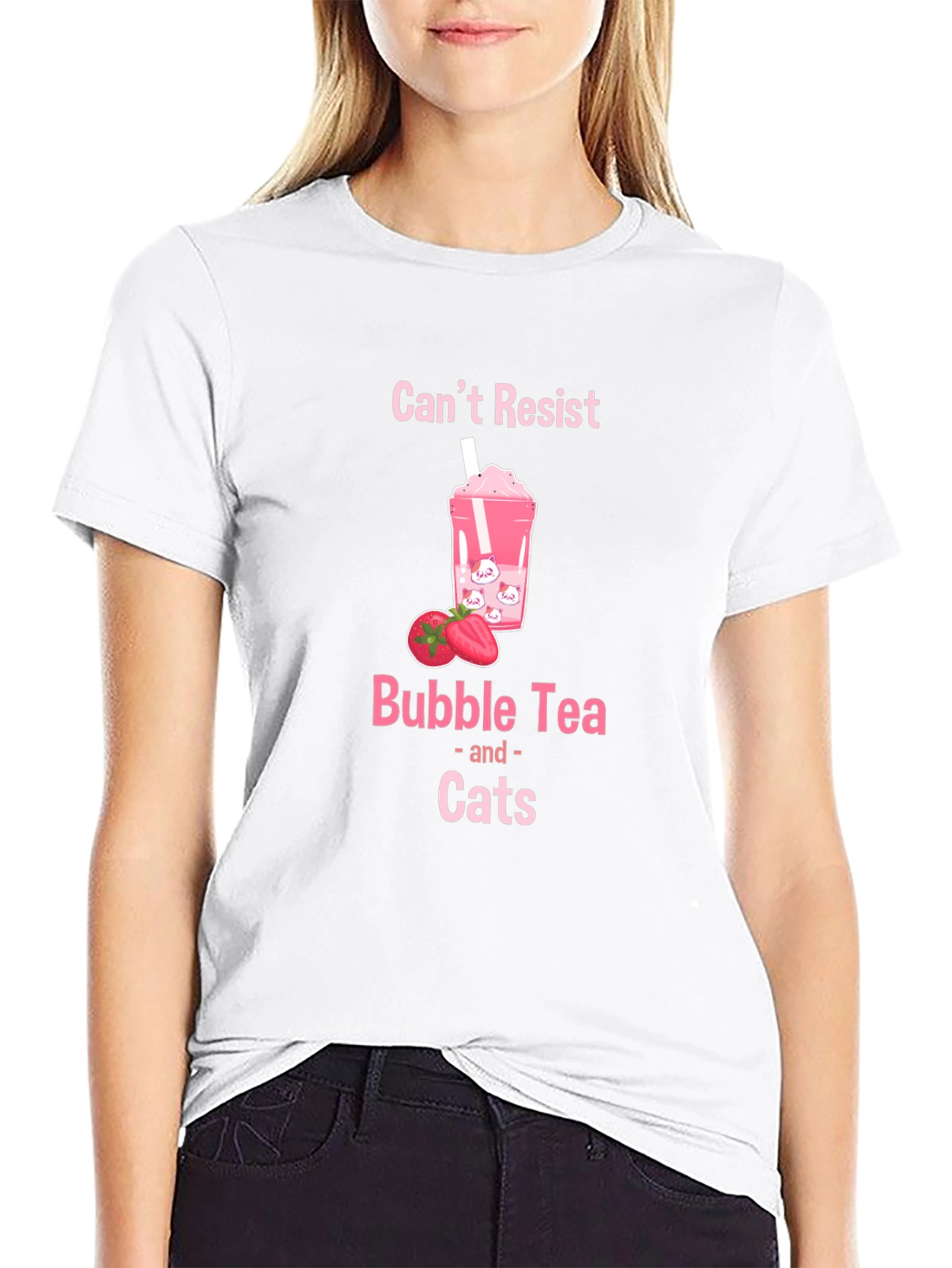 Cant Resist Bubble Tea & Cats T-Shirt