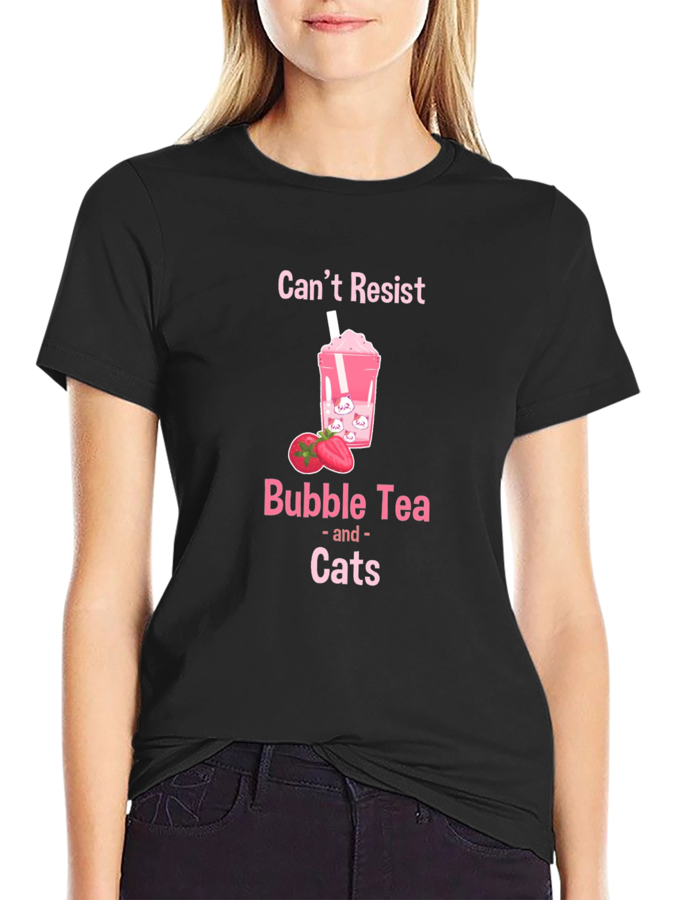 Cant Resist Bubble Tea & Cats T-Shirt