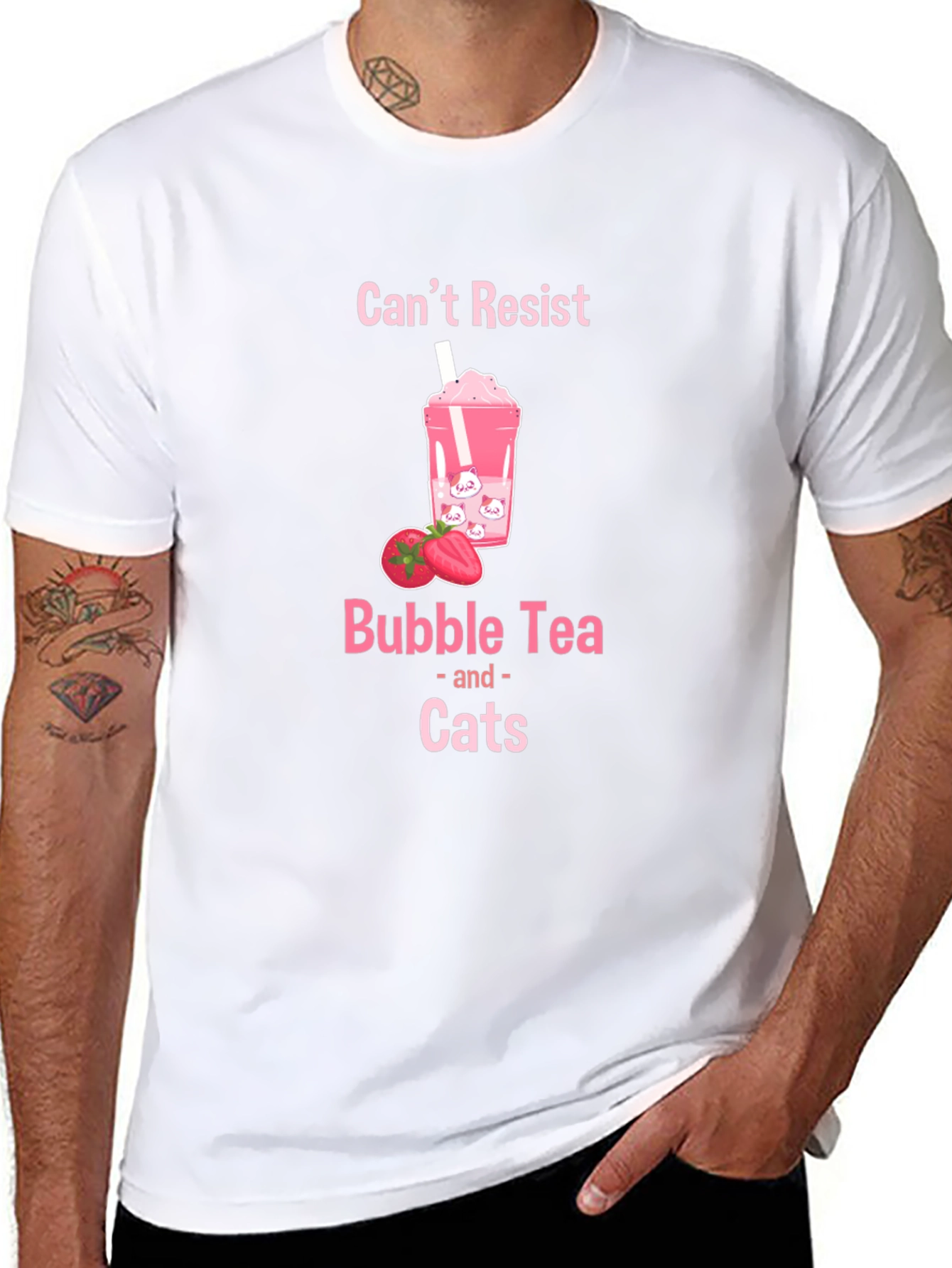 Cant Resist Bubble Tea & Cats T-Shirt