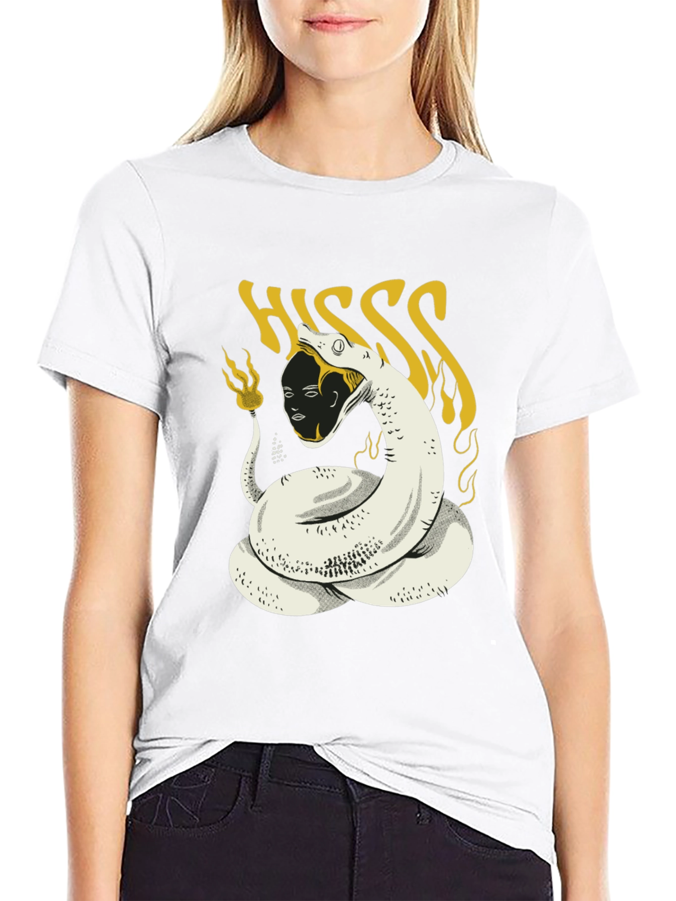 HISS Graphic Tee - Snake & Face Print
