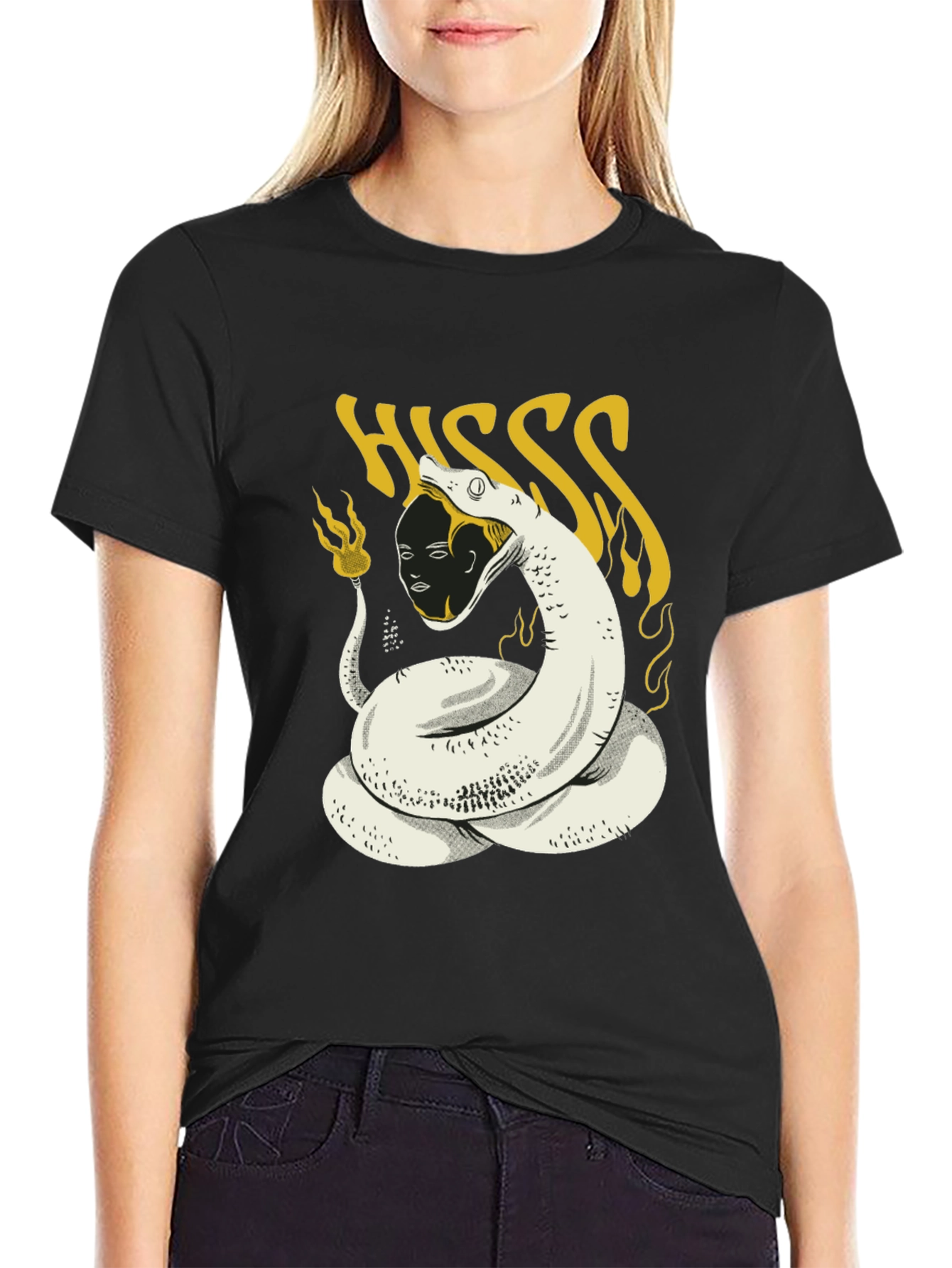 HISS Graphic Tee - Snake & Face Print