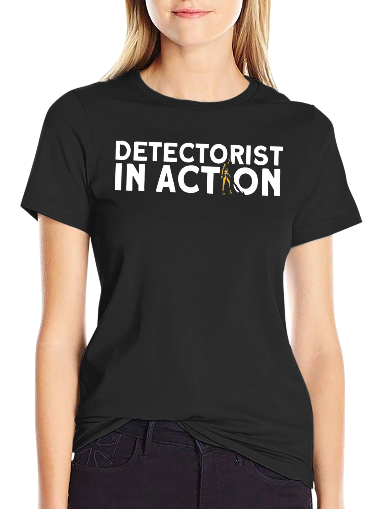 Detectorist in Action Black Graphic Tee