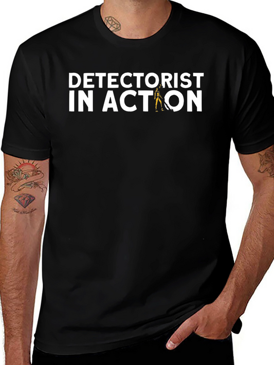 Detectorist in Action Black Graphic Tee