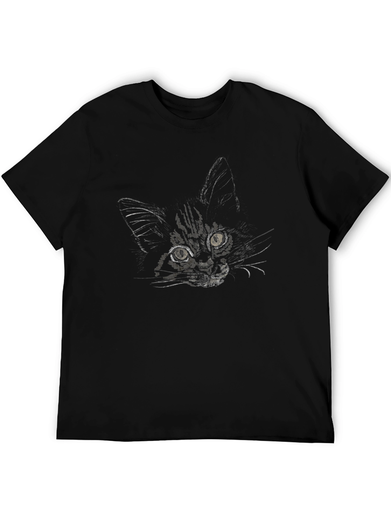Black Cat Portrait T-Shirt