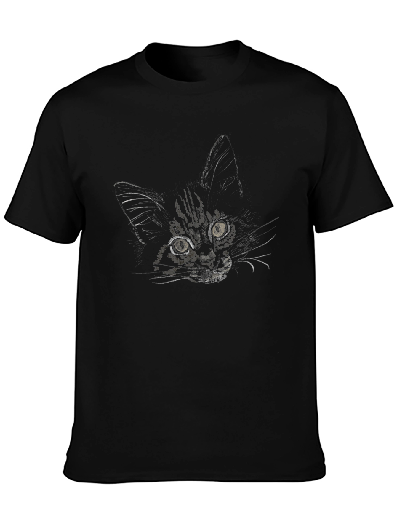 Black Cat Portrait T-Shirt
