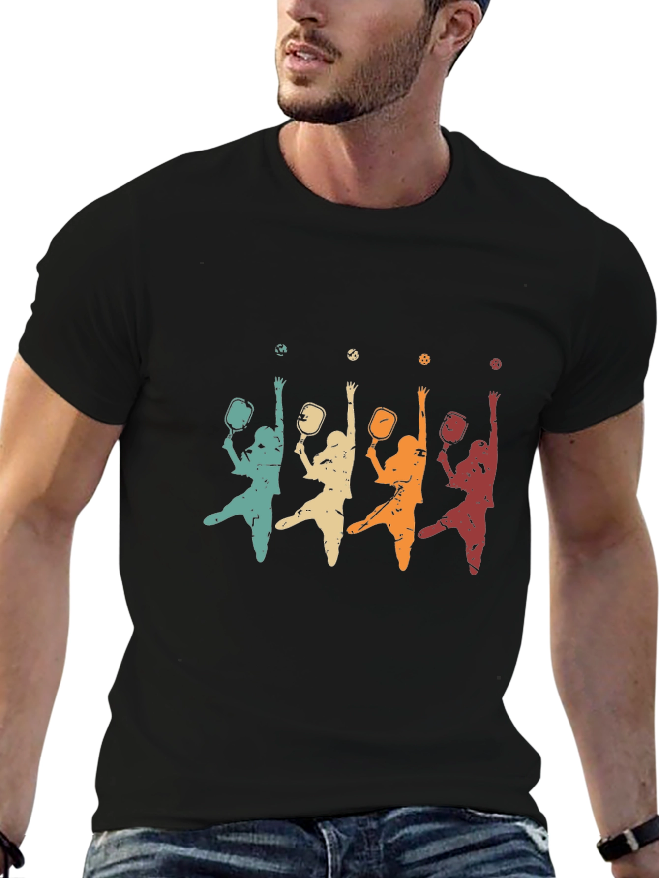 Retro Pickleball Player T-Shirt