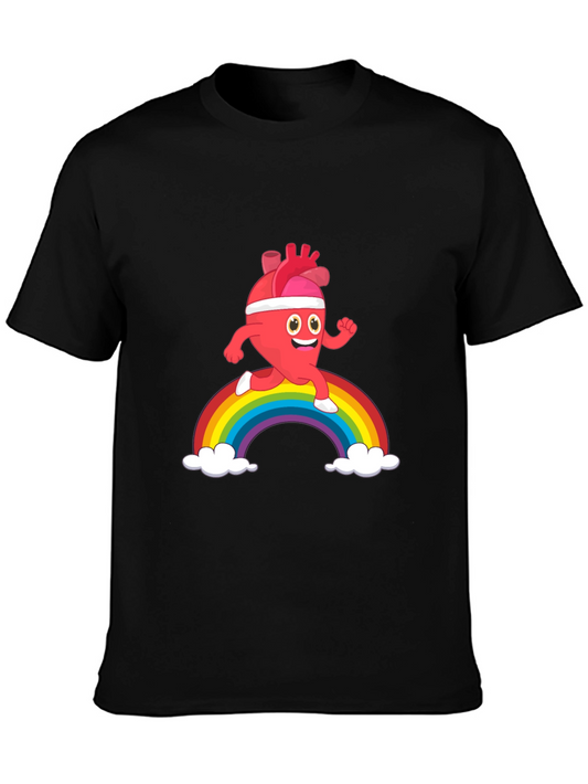 Running Heart Rainbow Graphic Tee