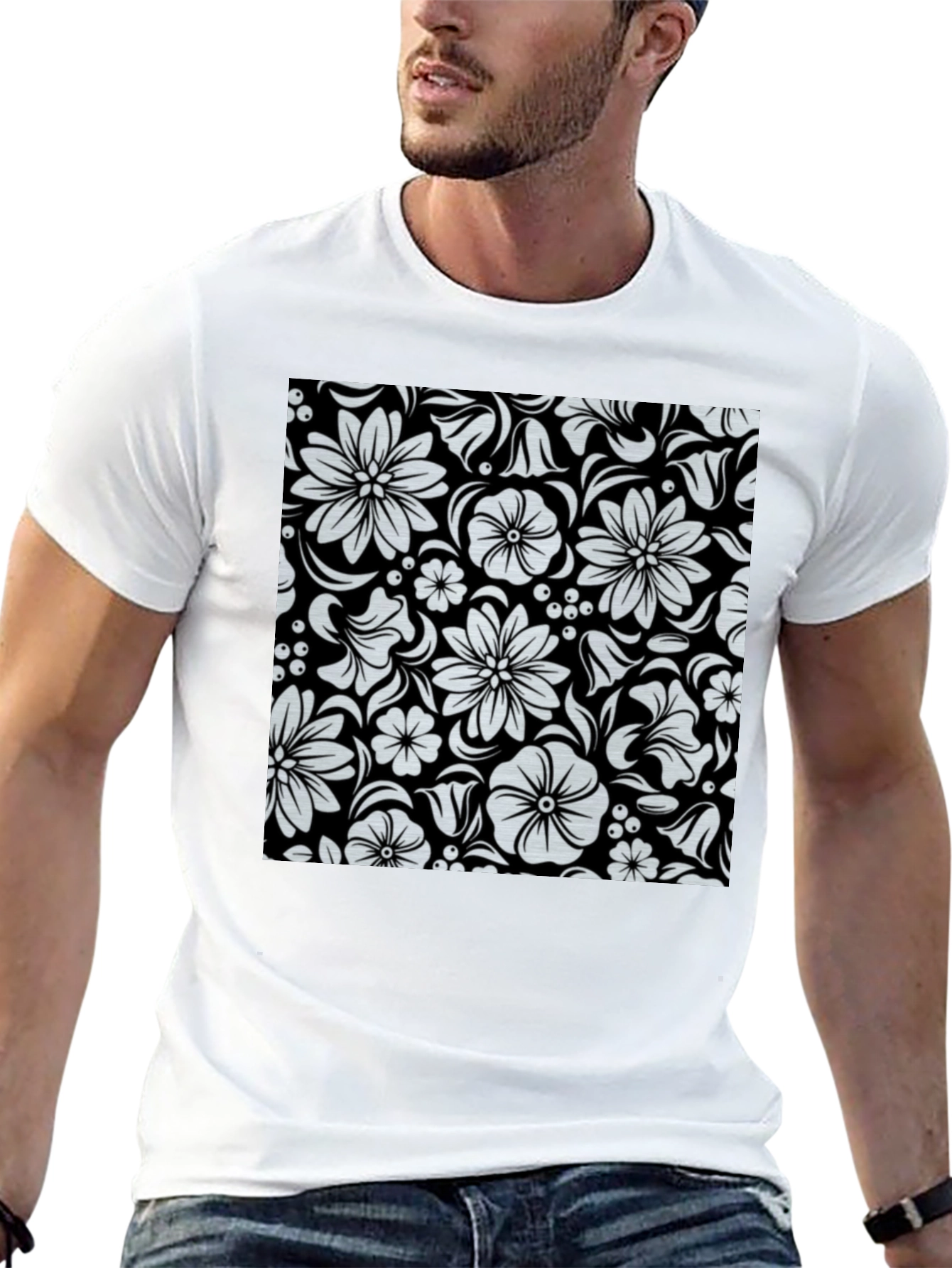 Floral Black T-Shirt