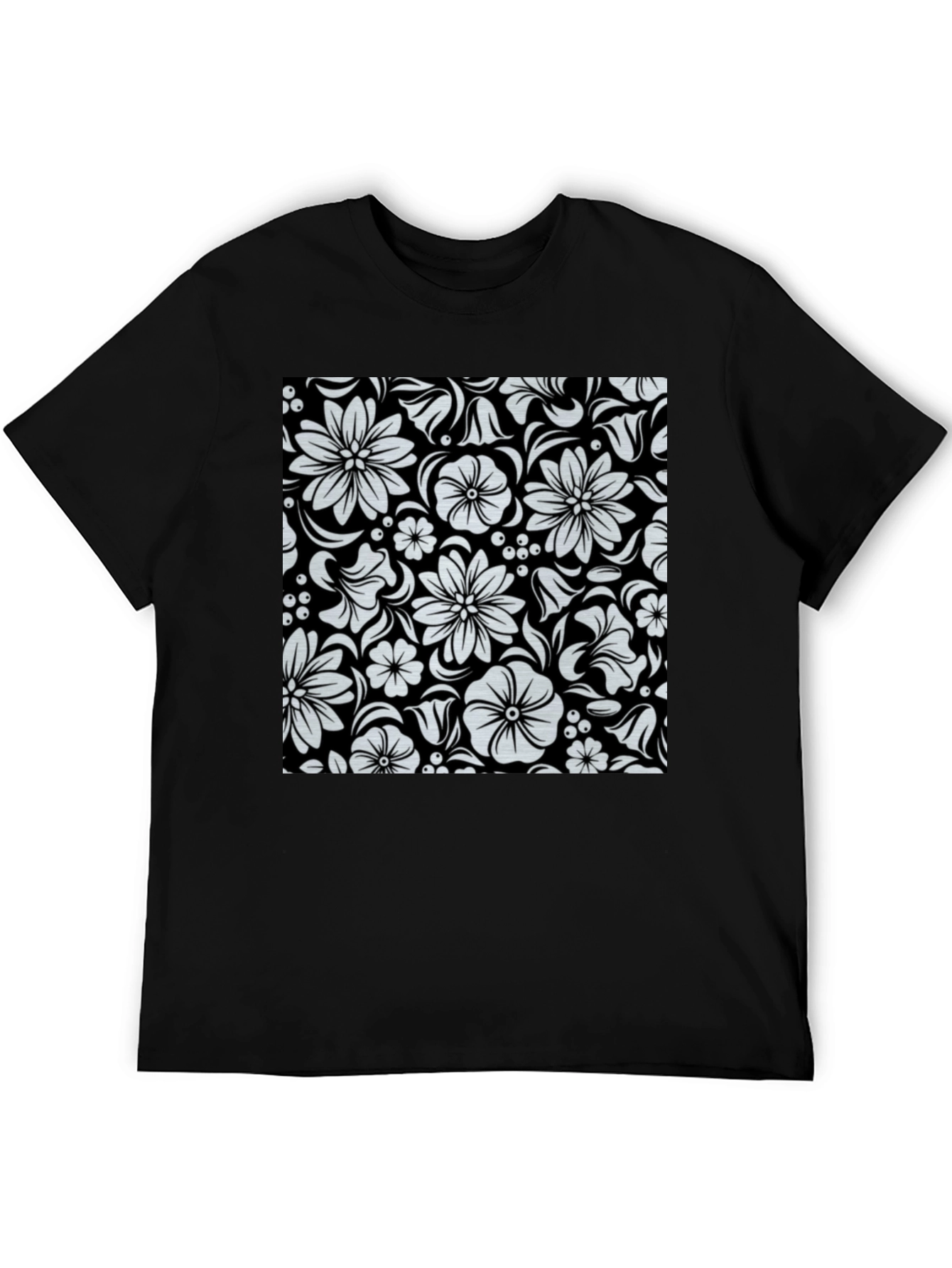 Floral Black T-Shirt