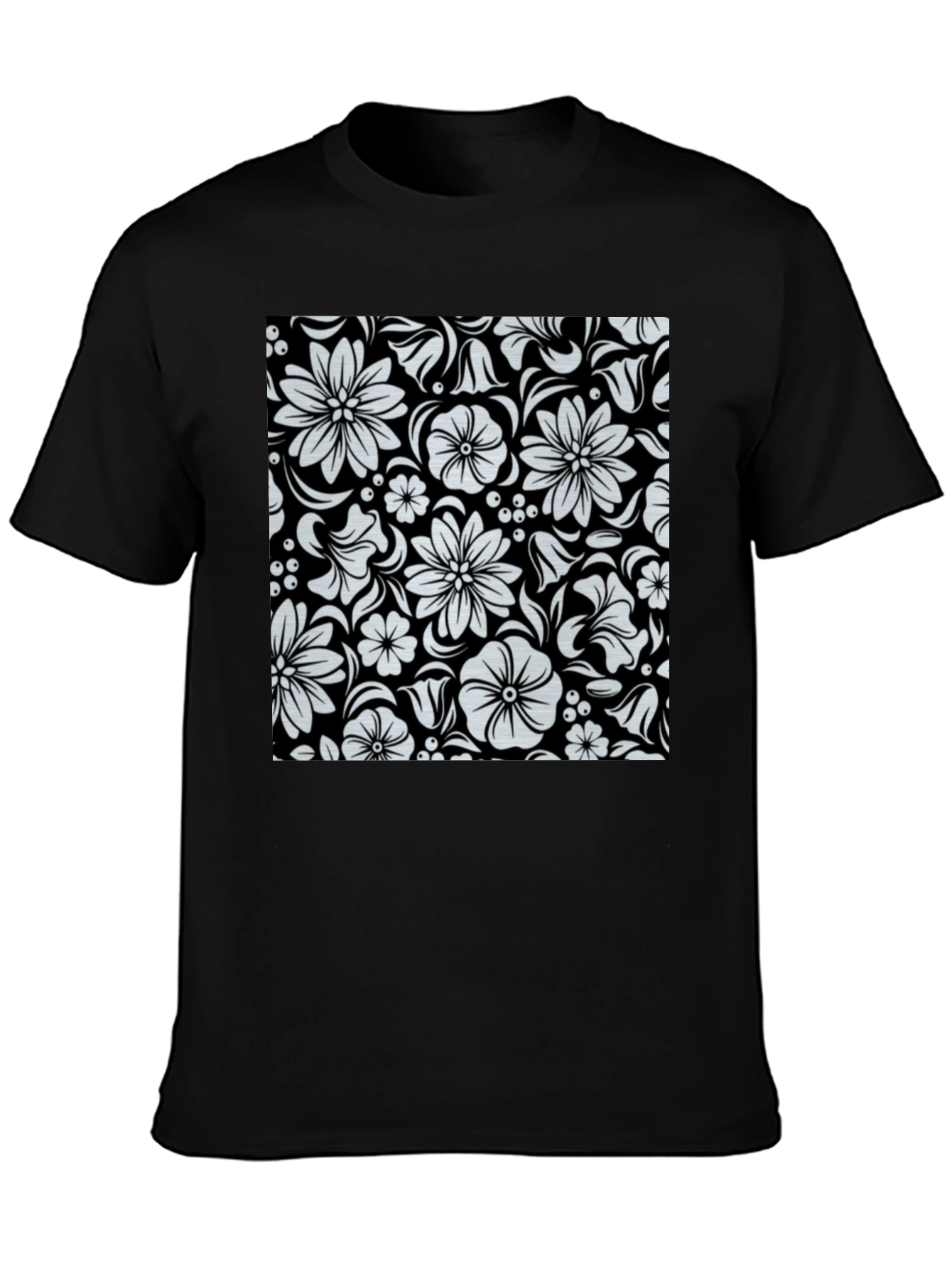 Floral Black T-Shirt