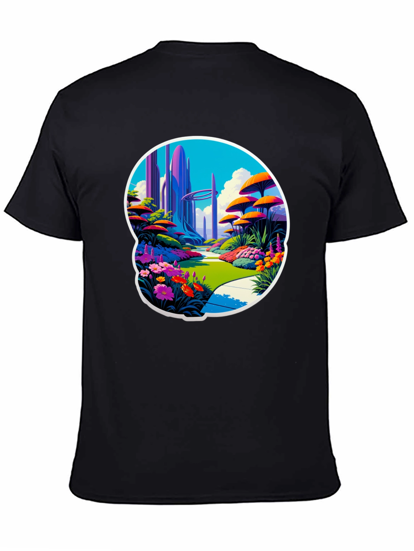 Futuristic Garden T-Shirt Sci-Fi Landscape Tee