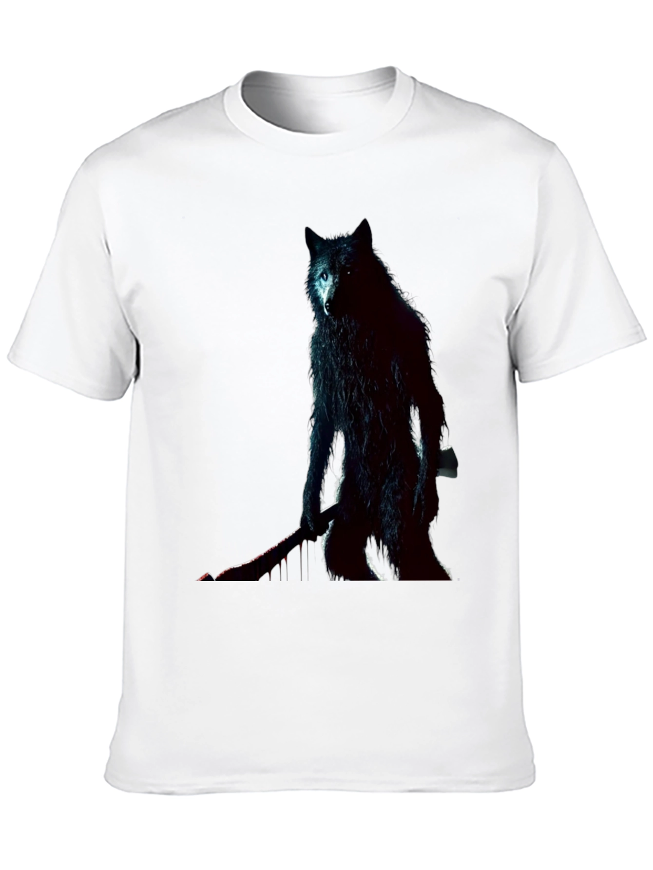 Wolf Warrior Graphic Tee - Black Cotton T-Shirt