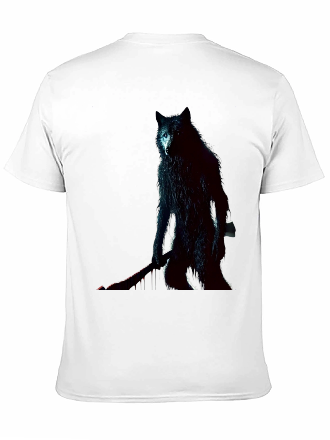 Wolf Warrior Graphic Tee - Black Cotton T-Shirt