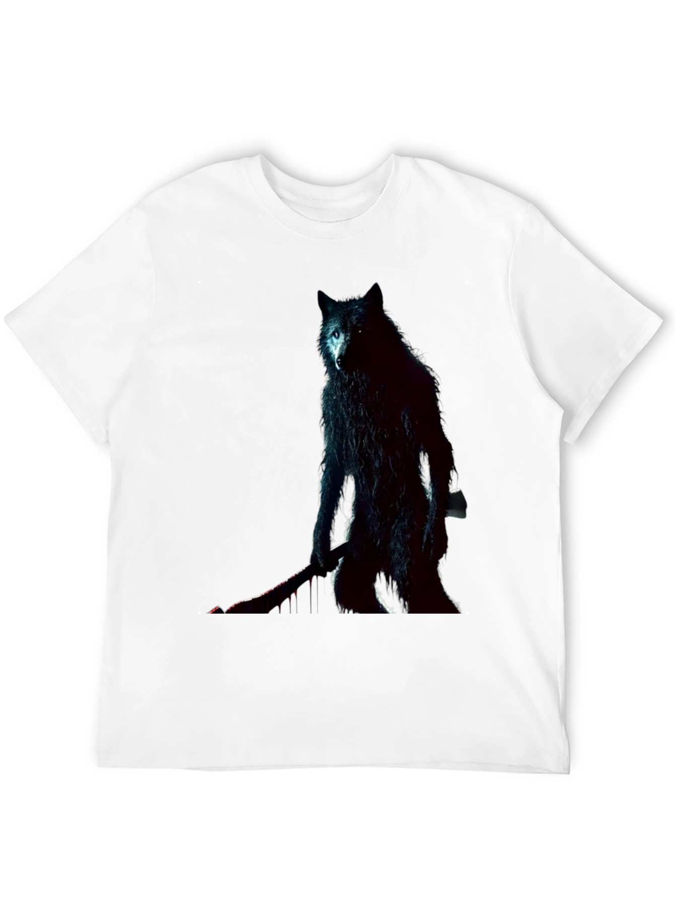Wolf Warrior Graphic Tee - Black Cotton T-Shirt