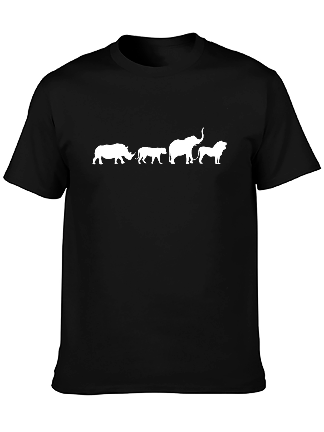 Safari Animal Silhouette Black T-Shirt