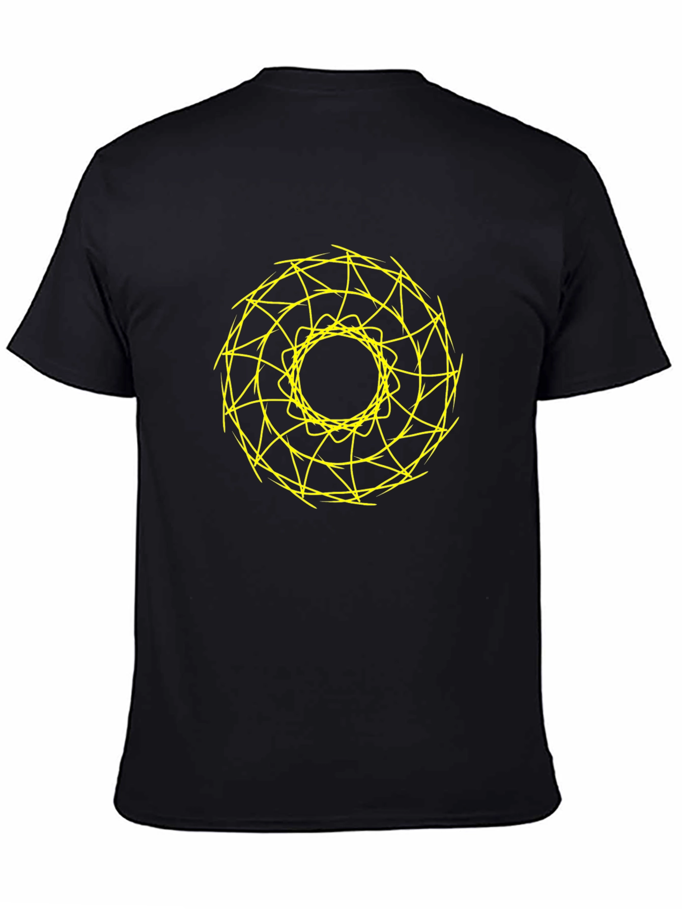 Geometric Mandala Graphic Black T-Shirt