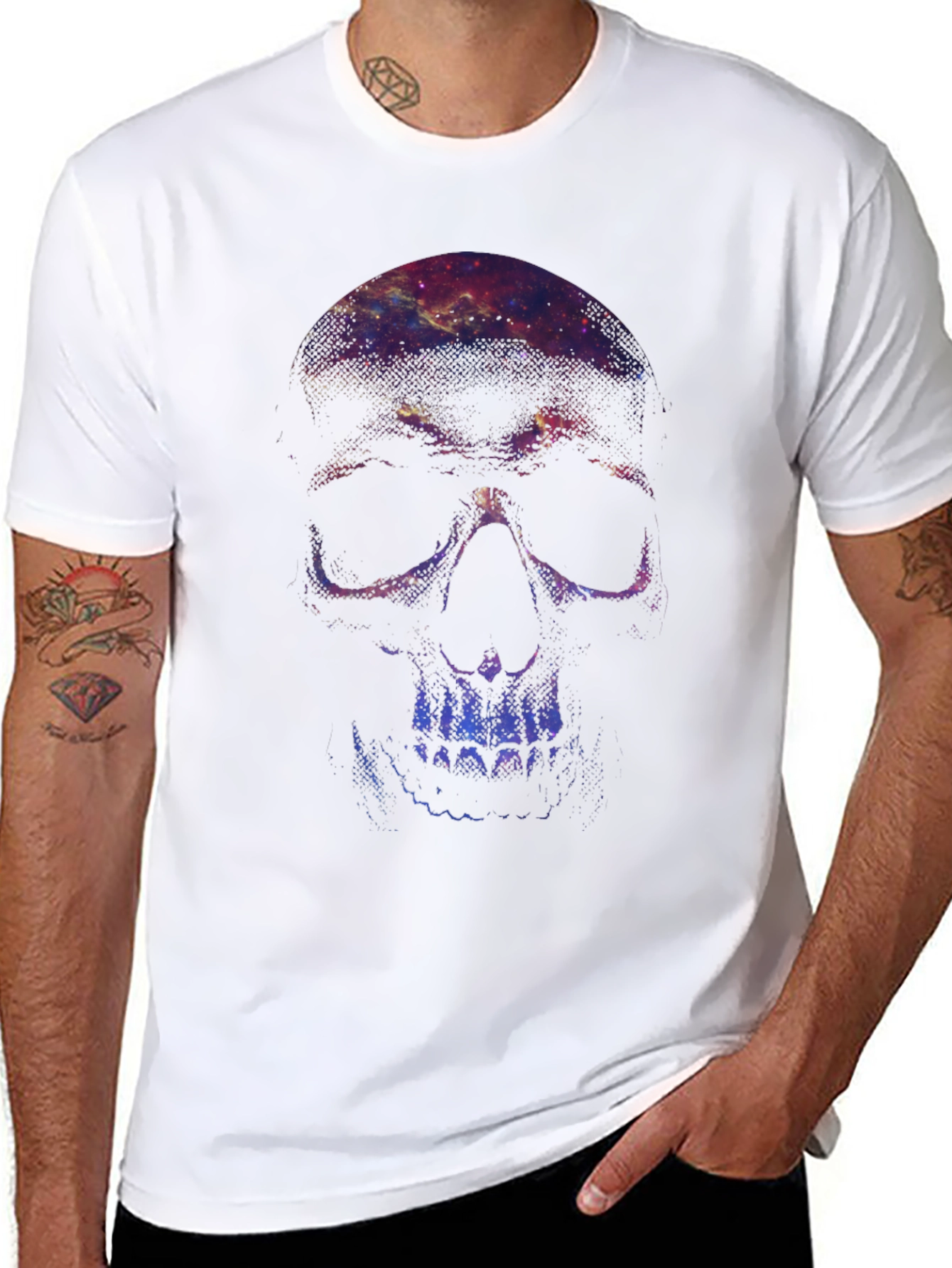 Galaxy Skull Graphic Tee - Mens Black T-Shirt