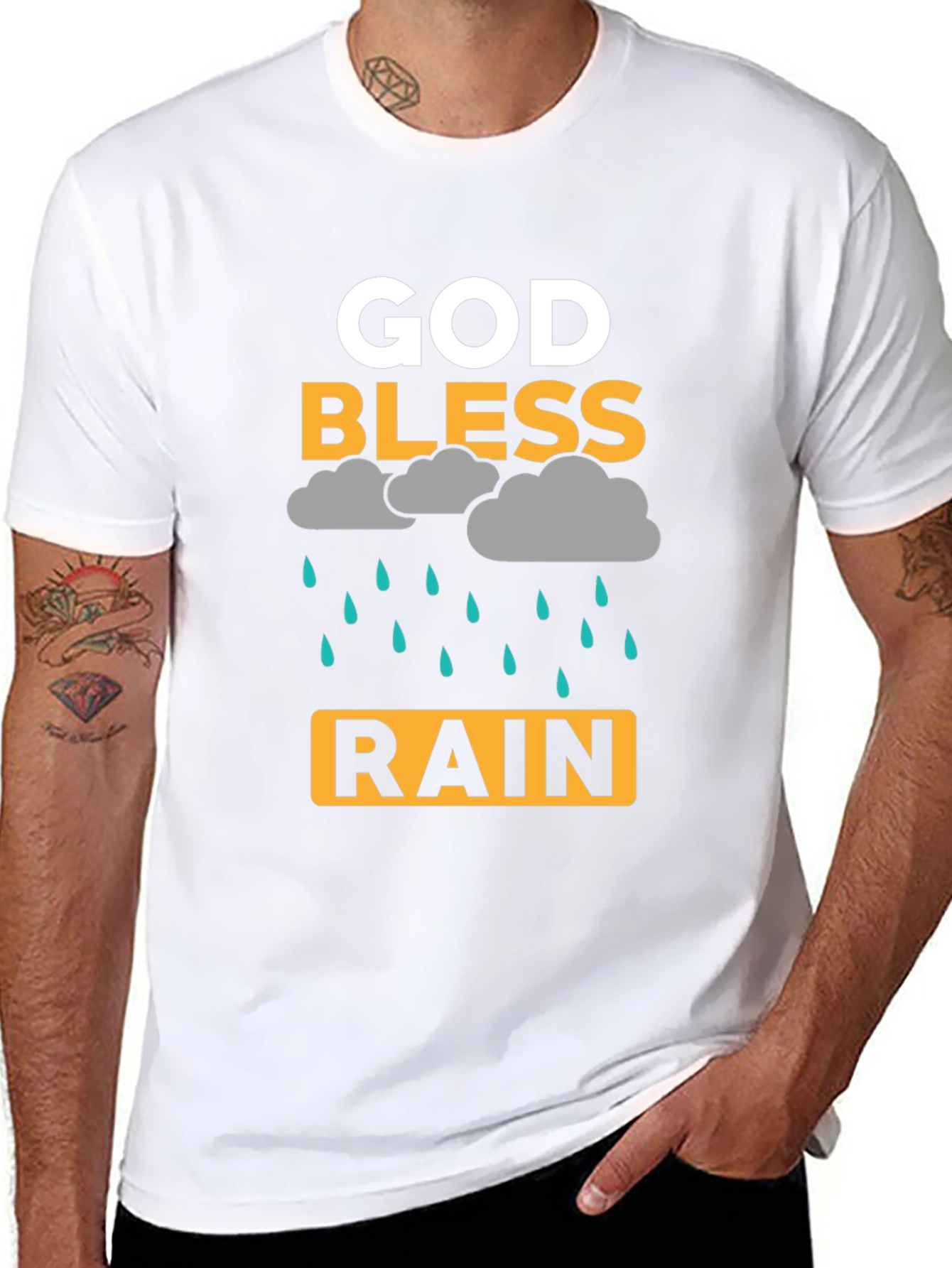 God Bless Rain T-Shirt - Stylish Graphic Tee