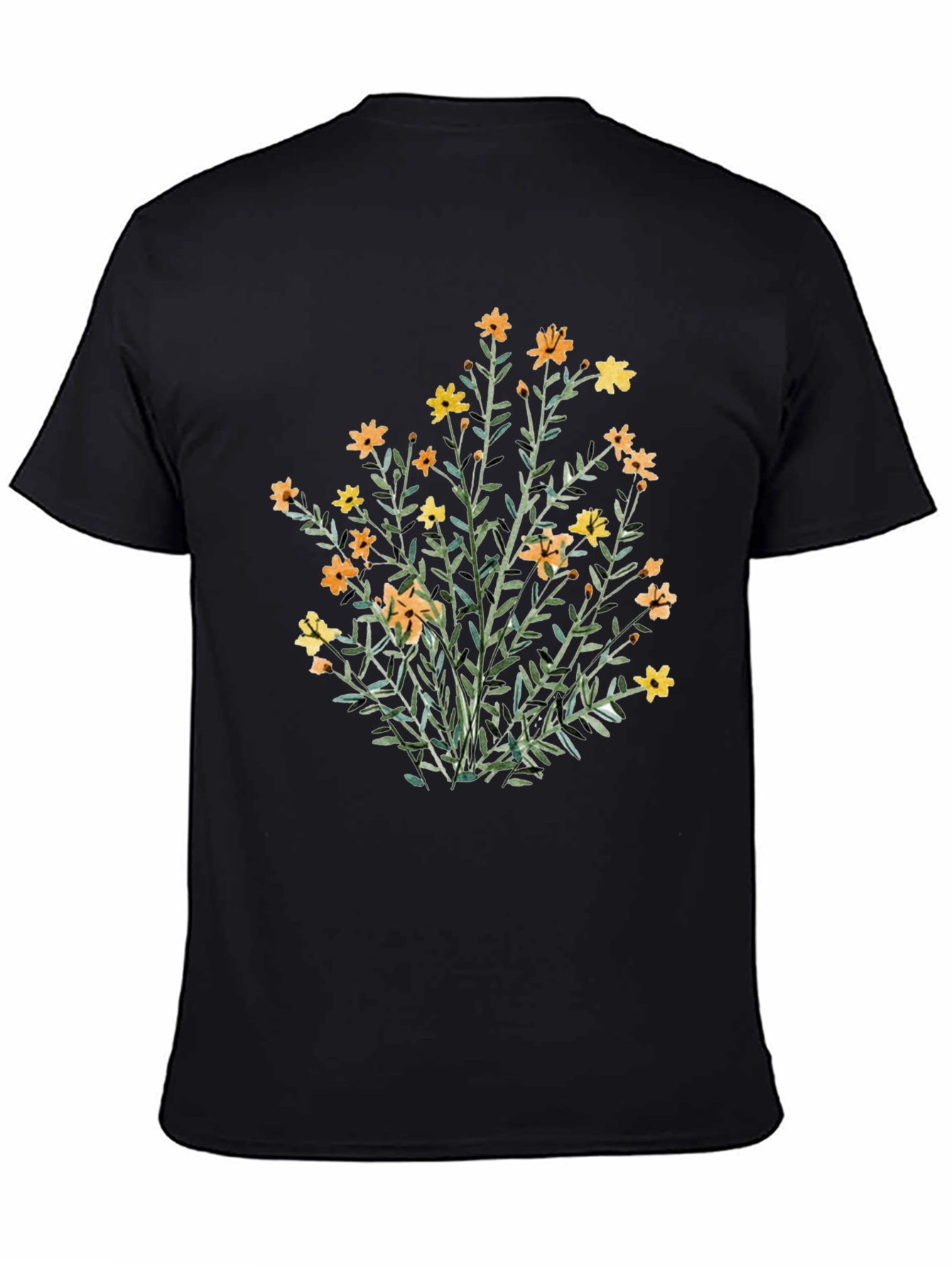 Floral Print Black T-Shirt