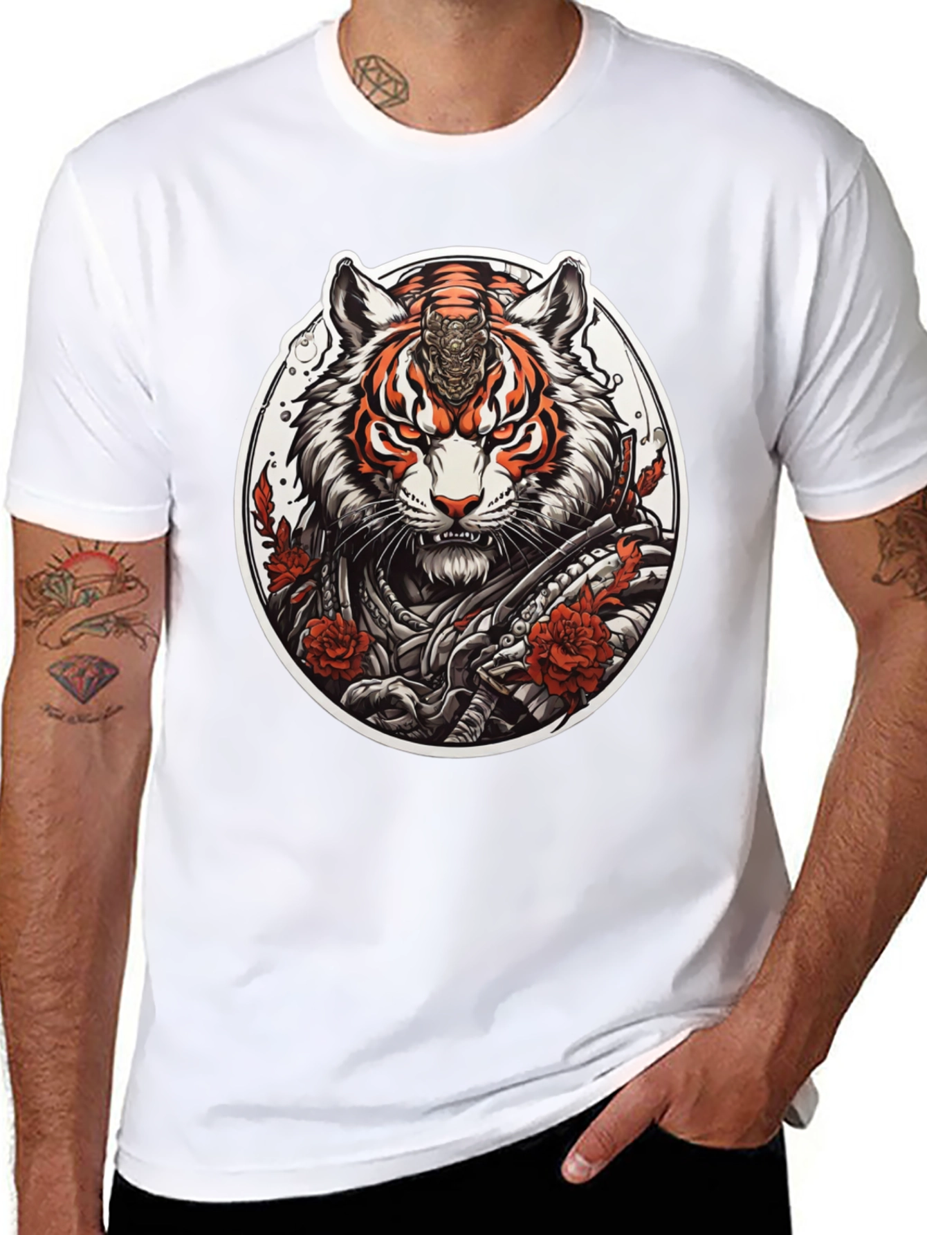 Tiger Samurai Graphic Tee - Urban Streetwear