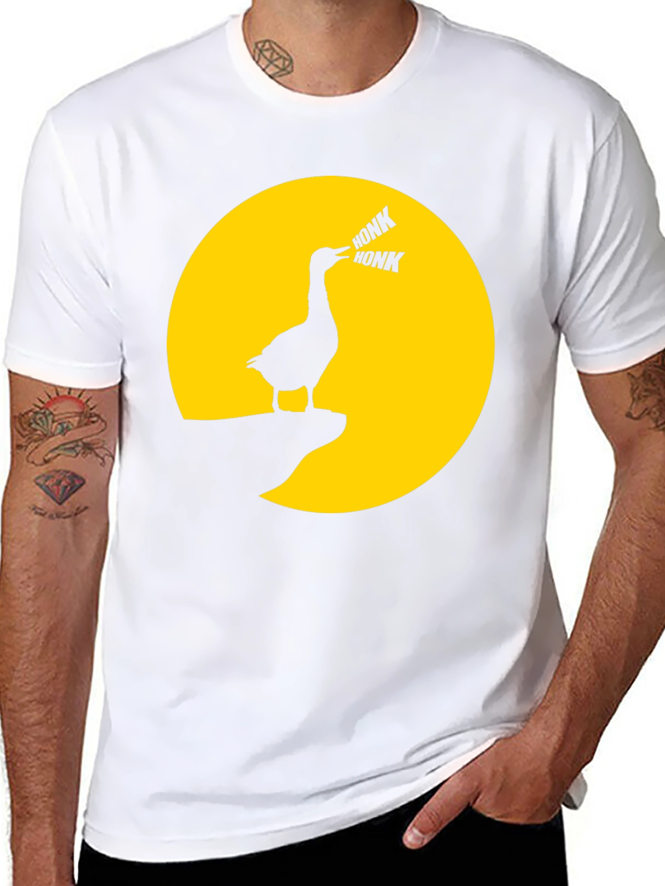 Honk Goose T-Shirt - Funny Moon Graphic Tee