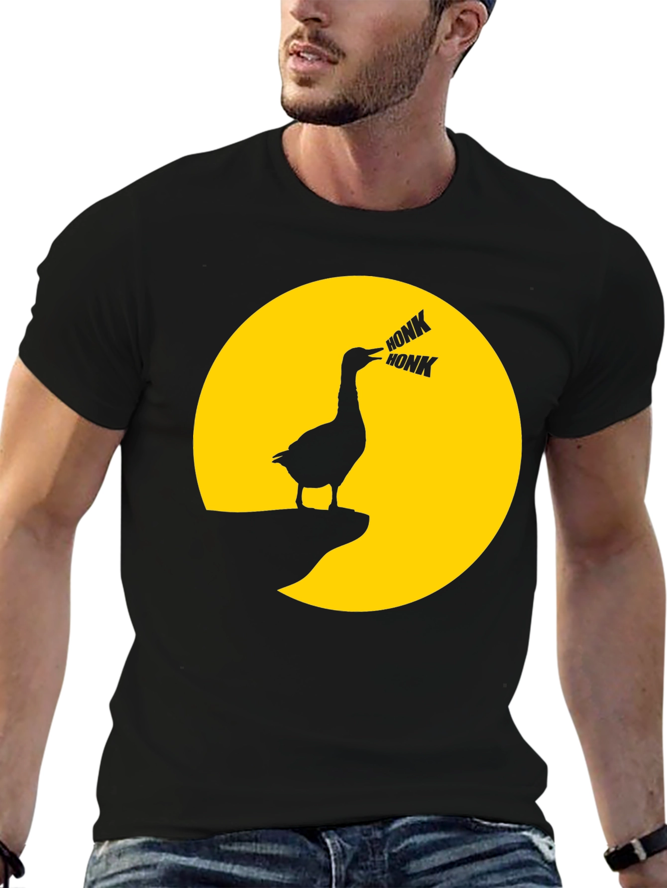 Honk Goose T-Shirt - Funny Moon Graphic Tee